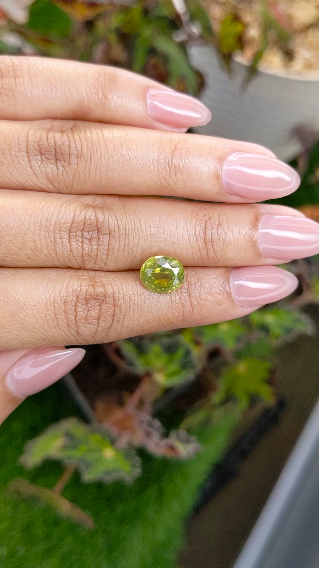 4.67 Ct. Yellowish Green Zircon from Ceylon (Sri Lanka) Size Video