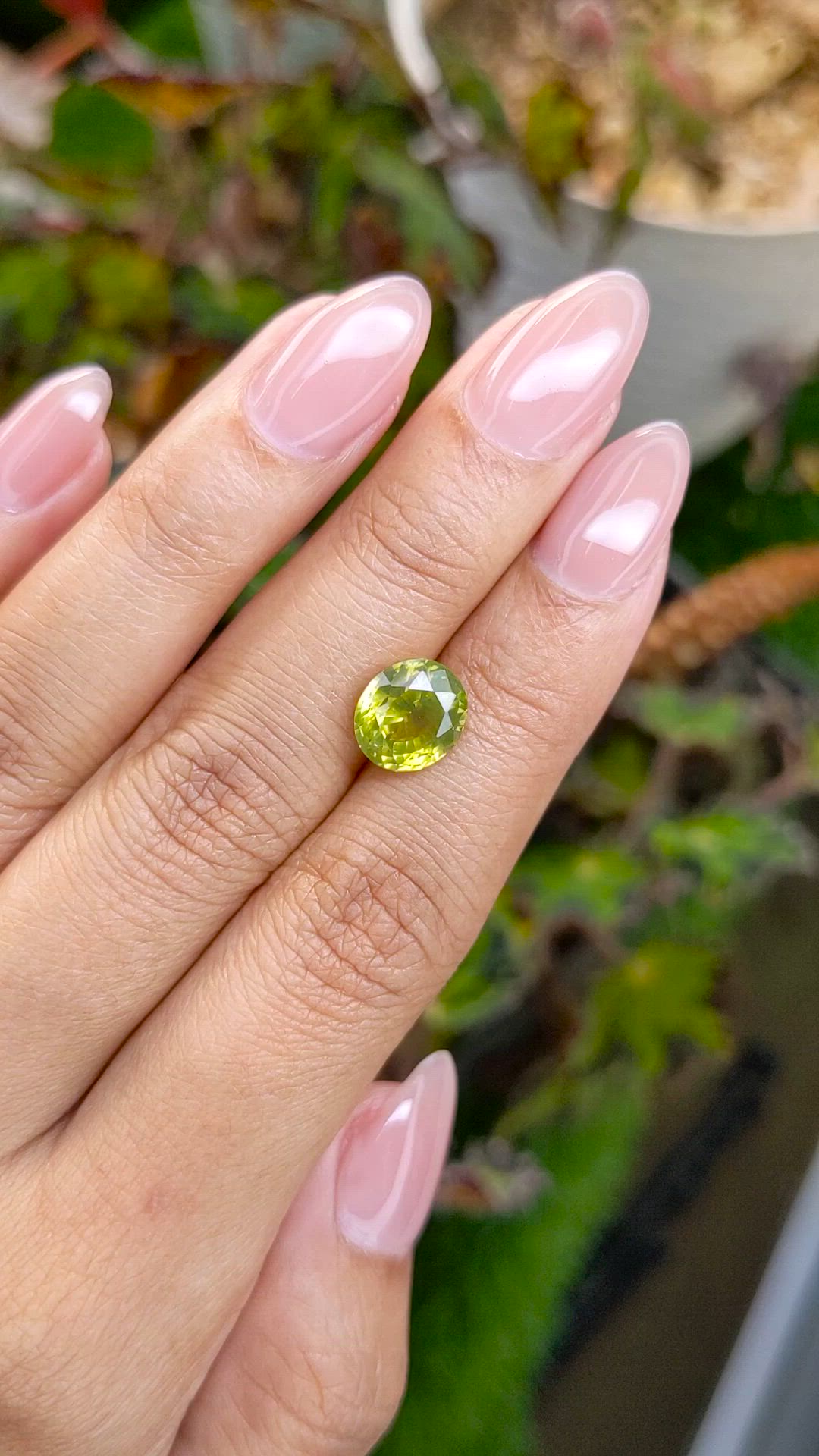 4.67 Ct. Yellowish Green Zircon from Ceylon (Sri Lanka) Size Video