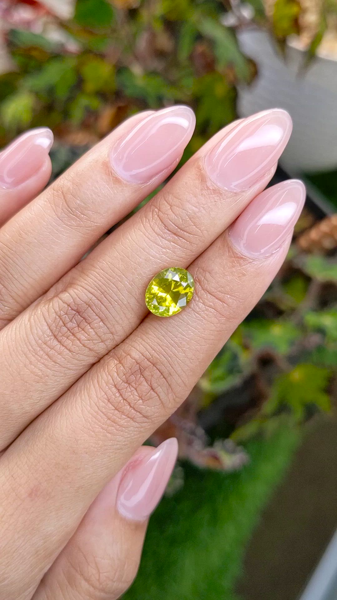 4.25 Ct. Greenish Yellow Zircon from Ceylon (Sri Lanka) Size Video