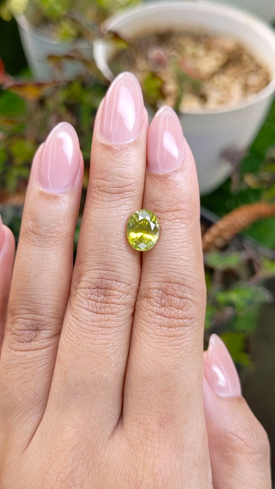 4.25 Ct. Greenish Yellow Zircon from Ceylon (Sri Lanka) Size Video