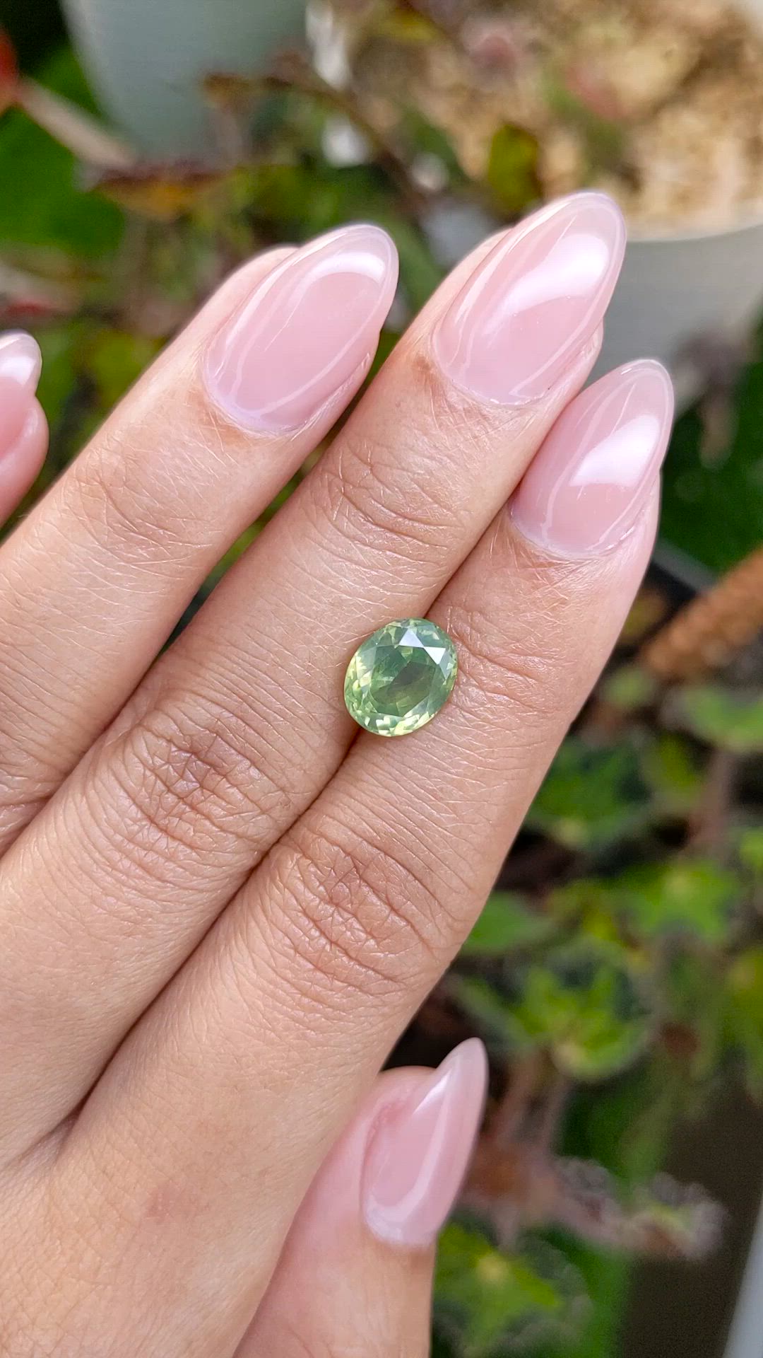 3.85 Ct. Yellowish Green Zircon from Ceylon (Sri Lanka) Size Video