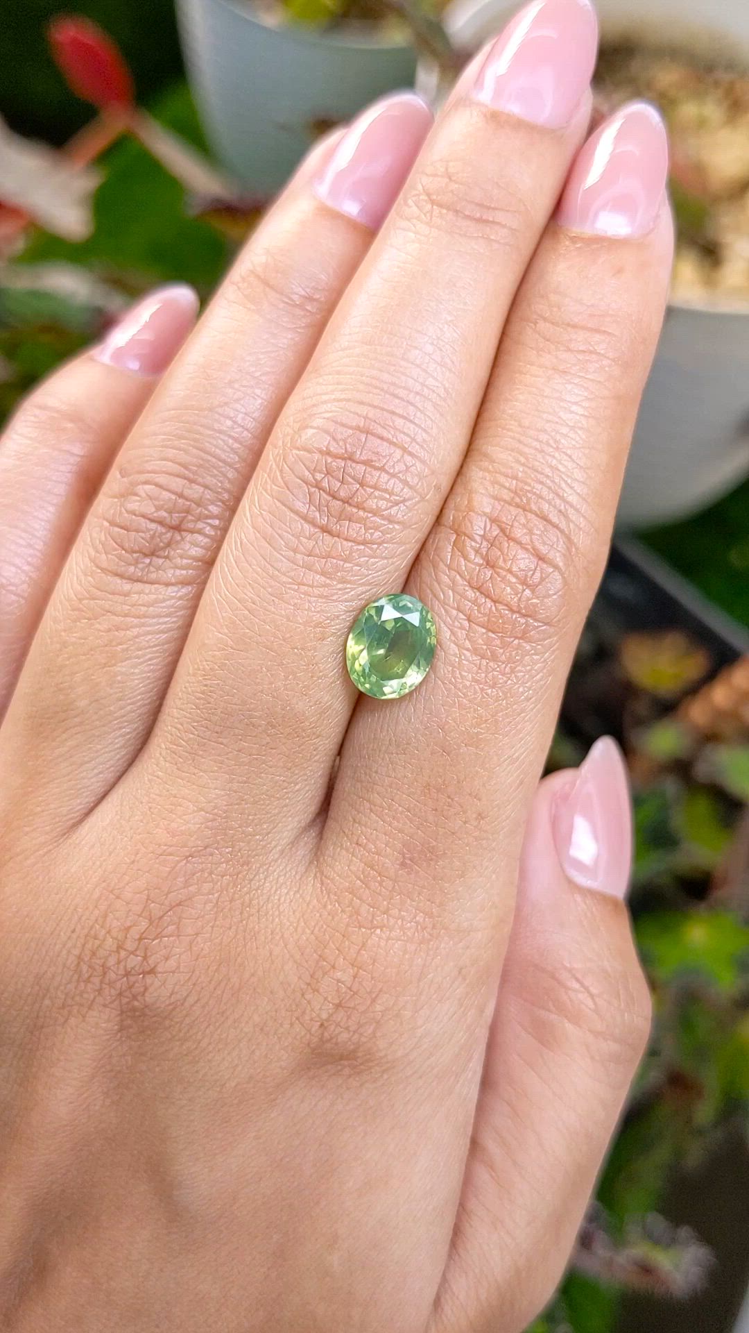 3.85 Ct. Yellowish Green Zircon from Ceylon (Sri Lanka) Size Video