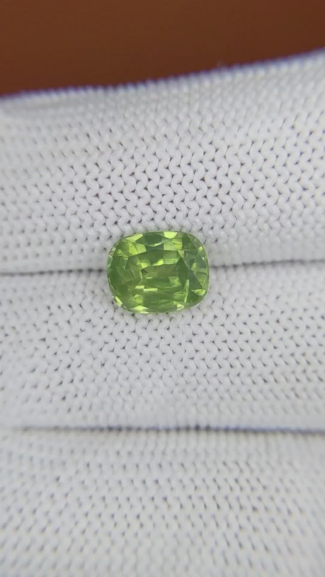 3.02 Ct. Yellowish Green Zircon from Ceylon (Sri Lanka) Size Video