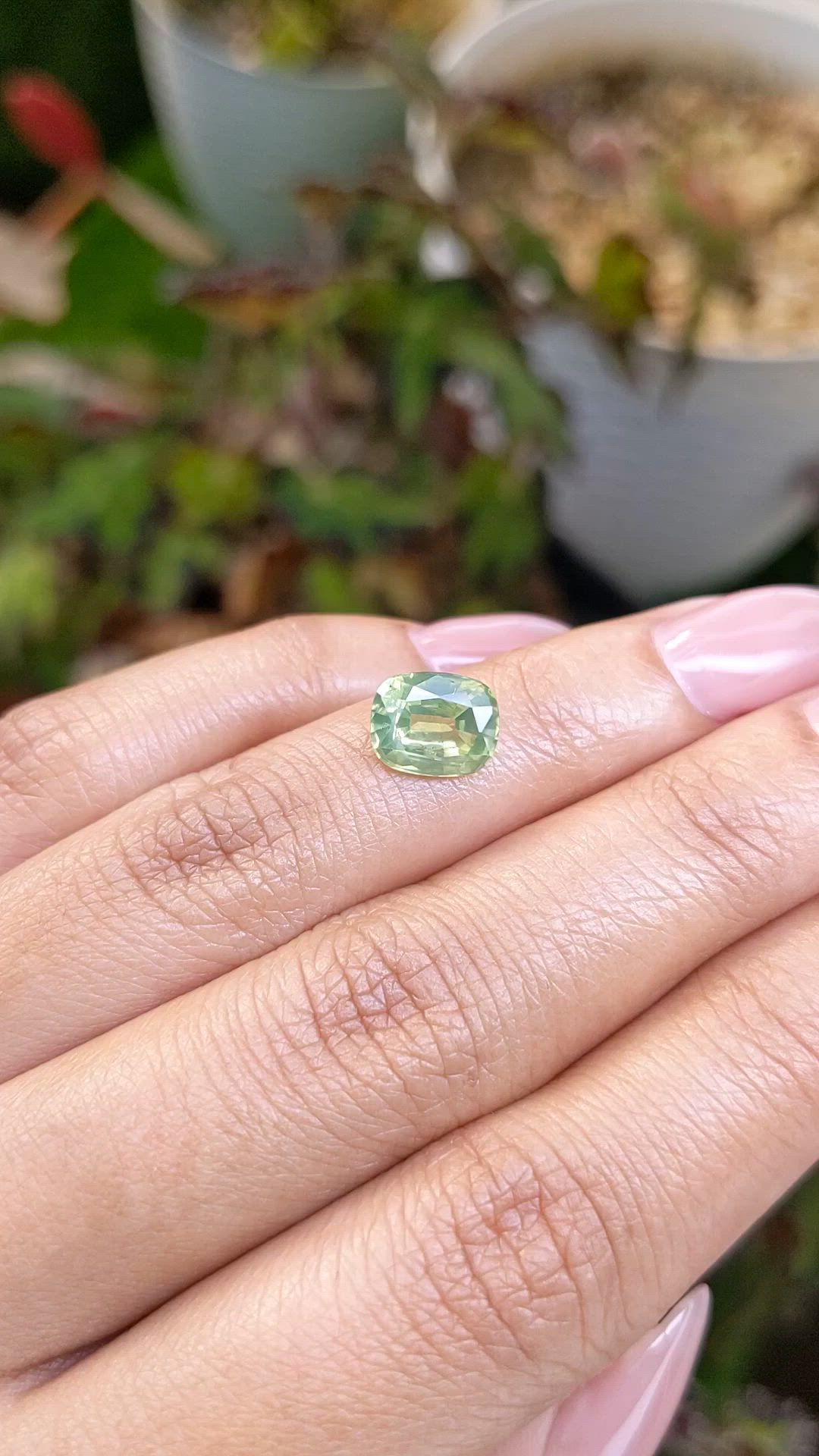 3.02 Ct. Yellowish Green Zircon from Ceylon (Sri Lanka) Size Video