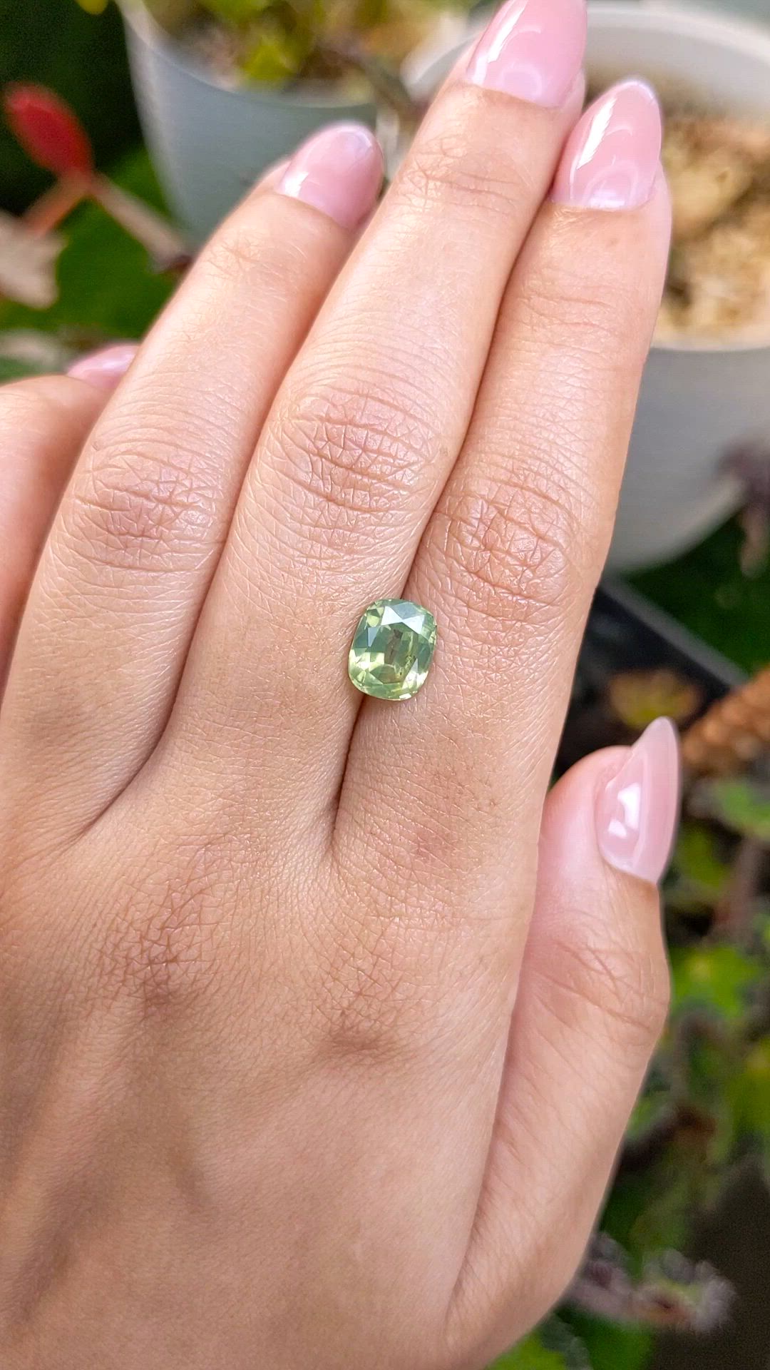 3.02 Ct. Yellowish Green Zircon from Ceylon (Sri Lanka) Size Video