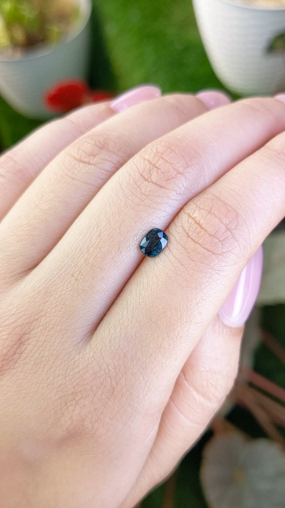0.58 Ct. Greenish Blue Spinel from Ceylon (Sri Lanka) Size Video