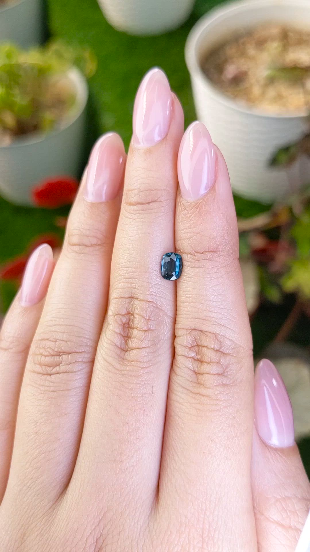 0.58 Ct. Greenish Blue Spinel from Ceylon (Sri Lanka) Size Video