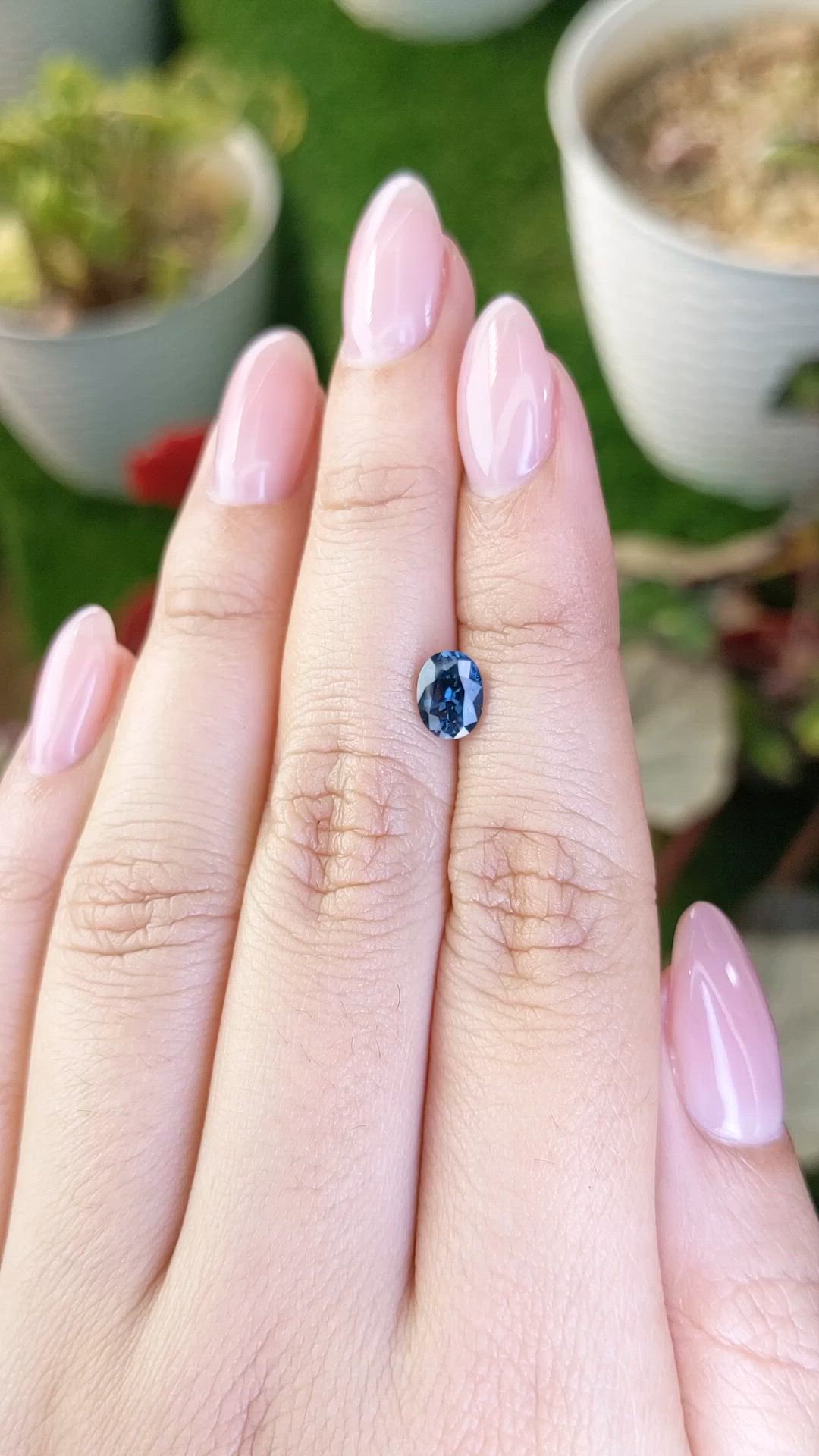 1.05 Ct. Blue Spinel from Ceylon (Sri Lanka) Size Video