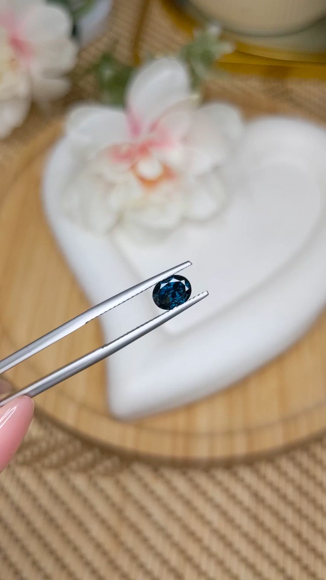 0.88 Ct. Blue Cobalt Spinel from Ceylon (Sri Lanka) Size Video