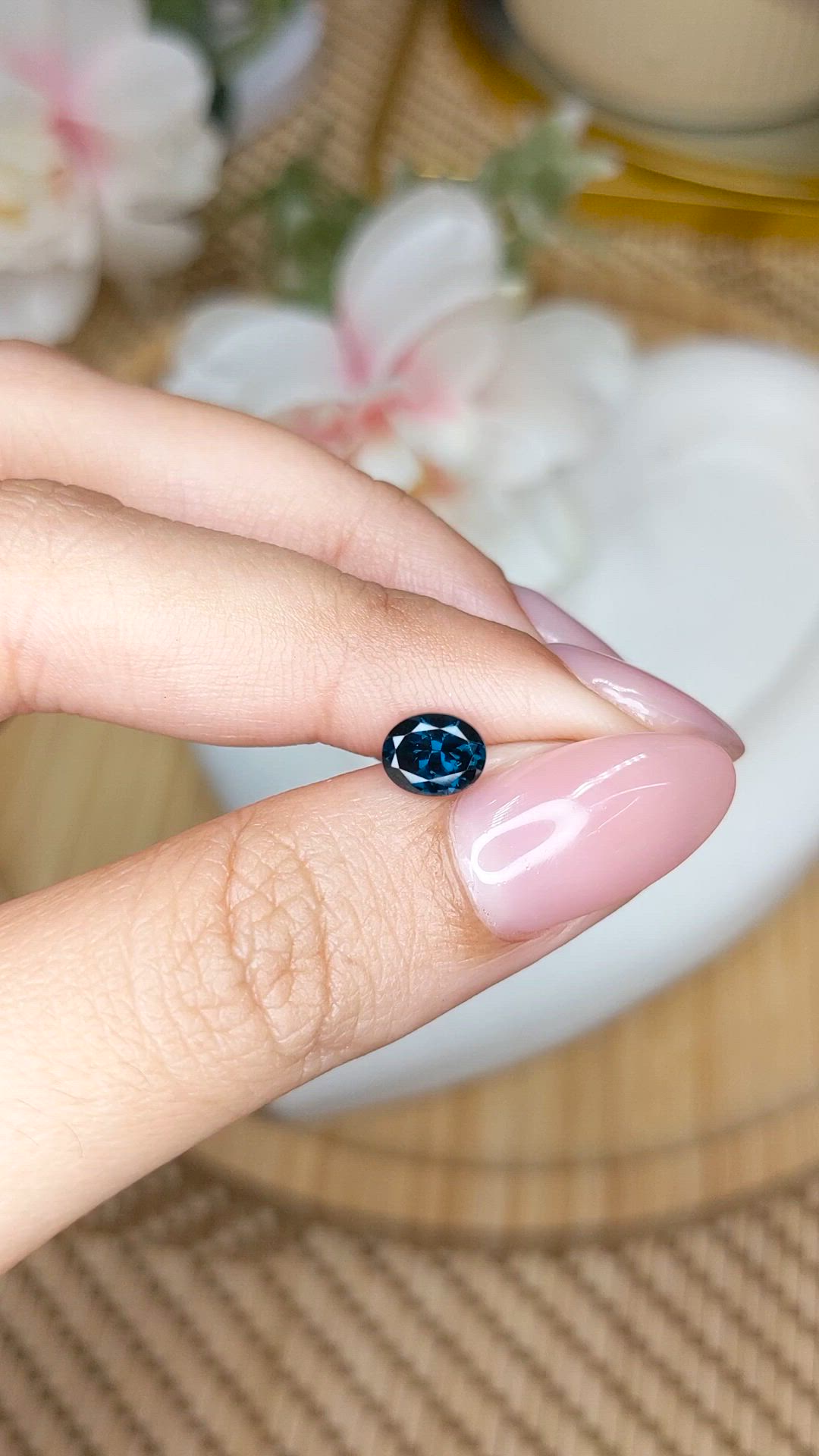 0.88 Ct. Blue Cobalt Spinel from Ceylon (Sri Lanka) Size Video