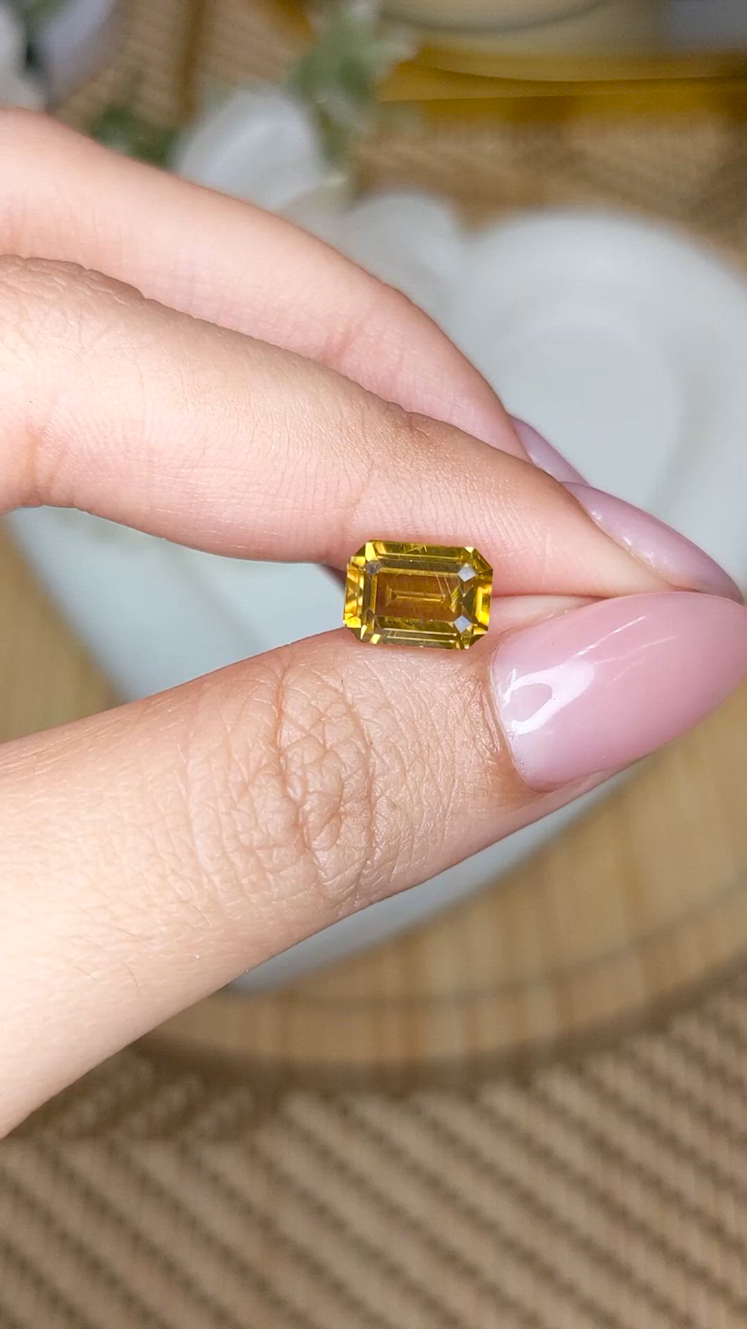 3.77 Ct. Brownish Yellow Zircon from Ceylon (Sri Lanka) Size Video