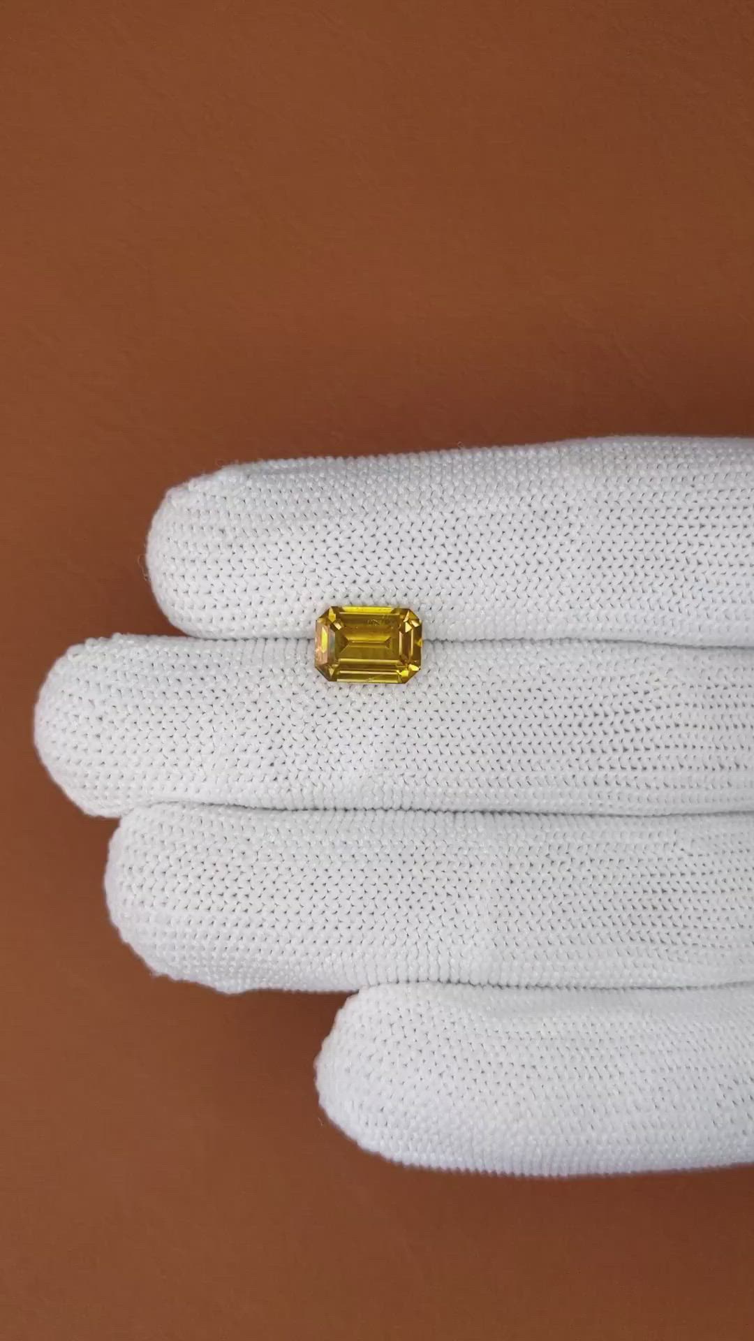 3.77 Ct. Brownish Yellow Zircon from Ceylon (Sri Lanka) Size Video