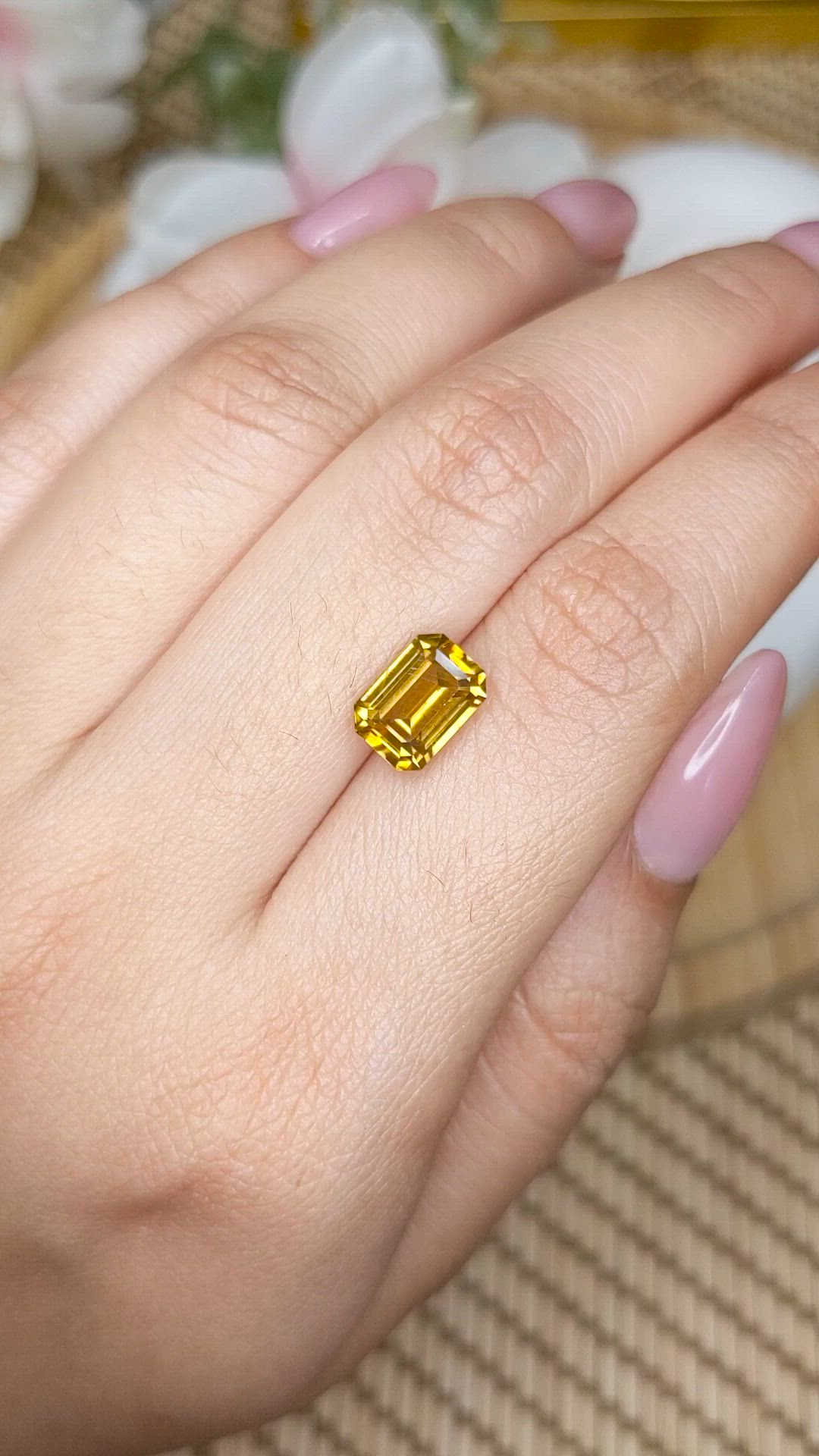 3.77 Ct. Brownish Yellow Zircon from Ceylon (Sri Lanka) Size Video