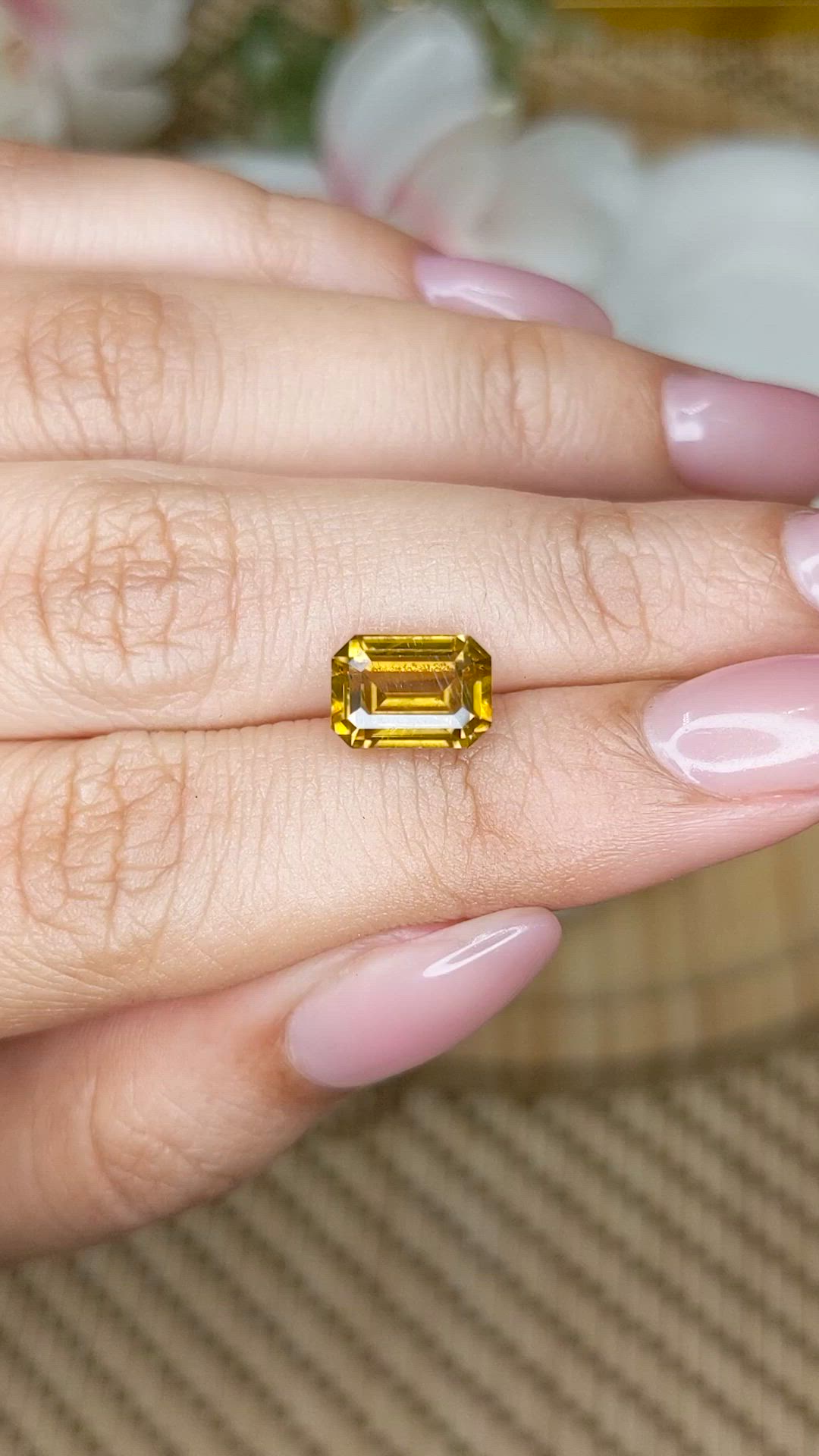 3.77 Ct. Brownish Yellow Zircon from Ceylon (Sri Lanka) Size Video
