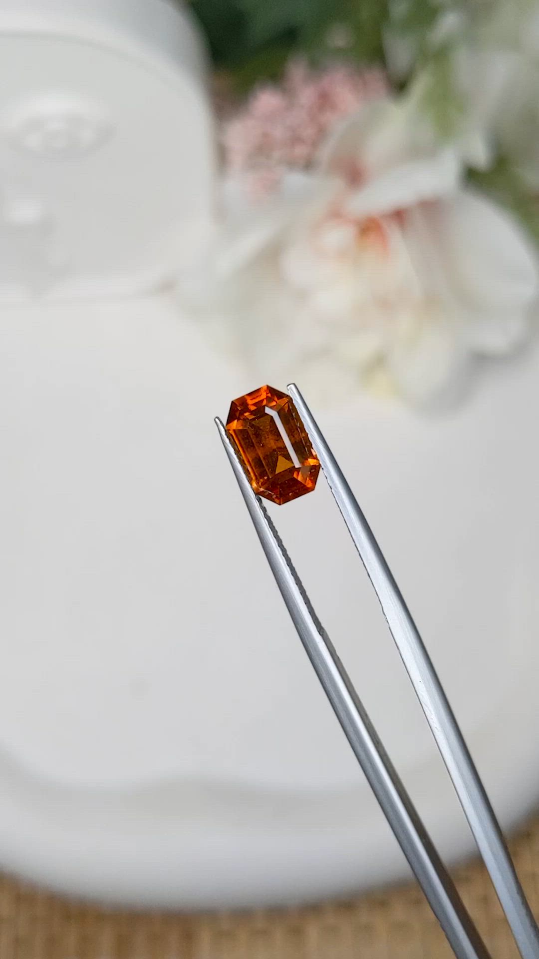 2.26 Ct. Orange Hessonite Garnet from Madagascar Size Video