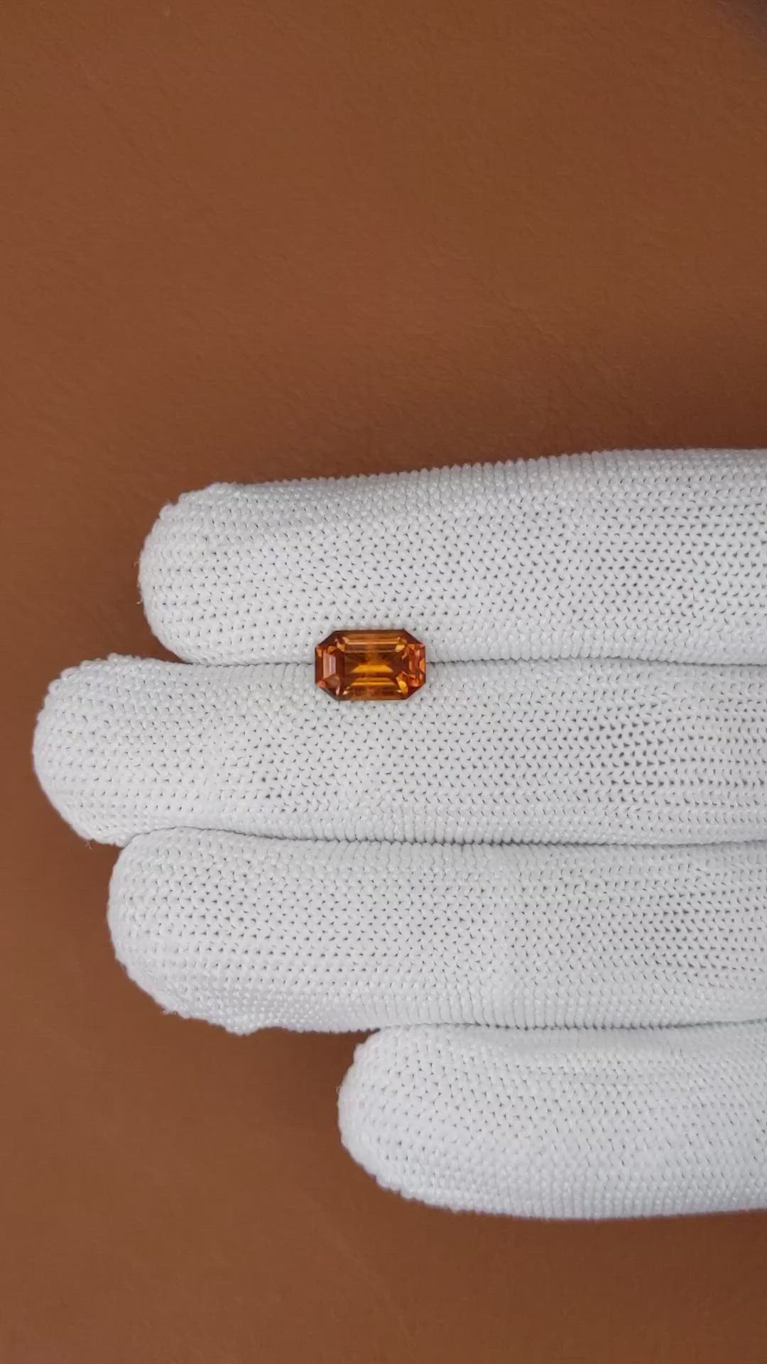 2.26 Ct. Orange Hessonite Garnet from Madagascar Size Video