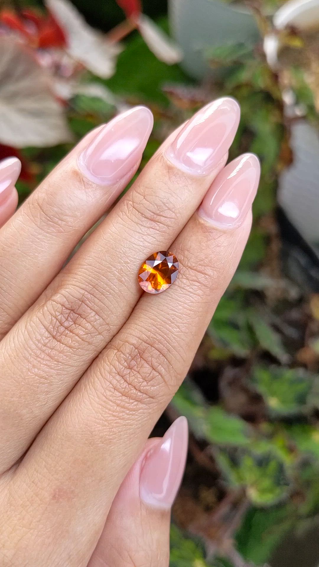 1.84 Ct. Orange Hessonite Garnet from Madagascar Size Video