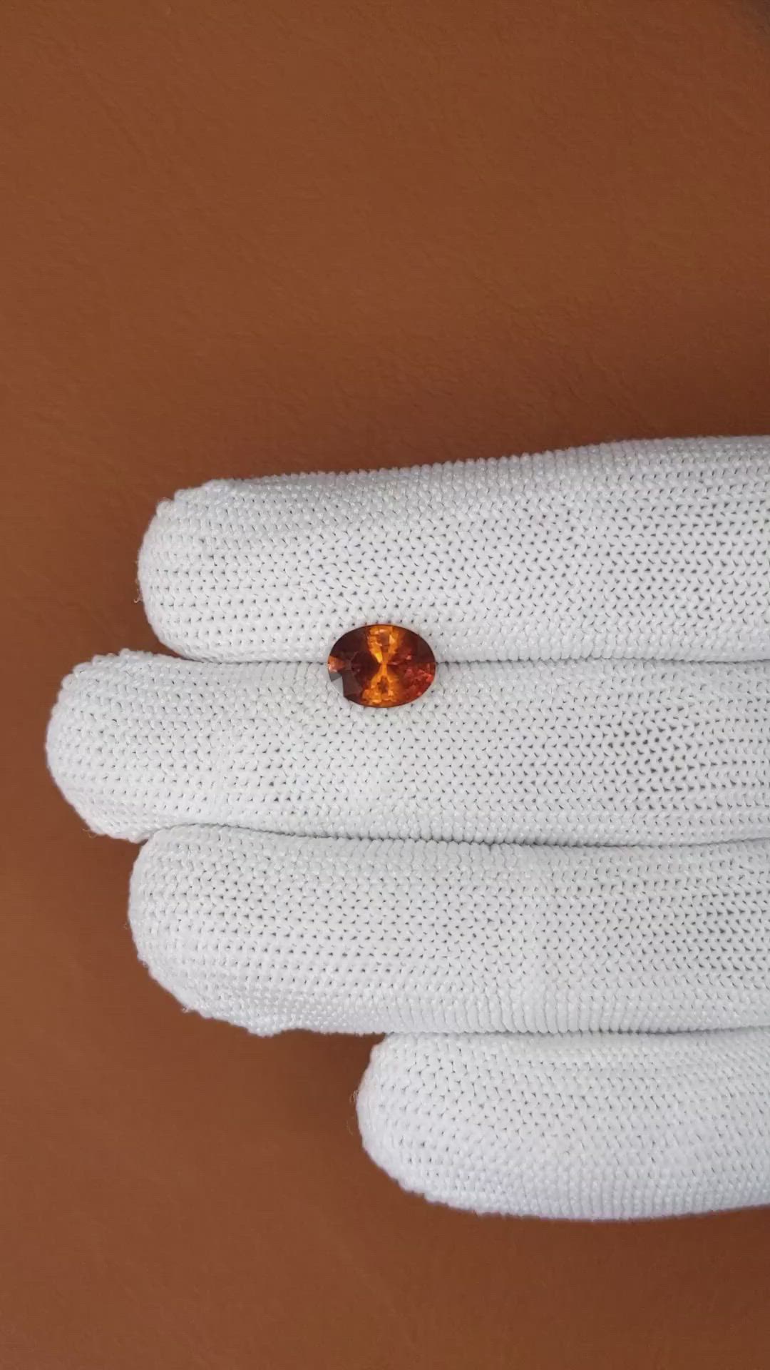 1.84 Ct. Orange Hessonite Garnet from Madagascar Size Video