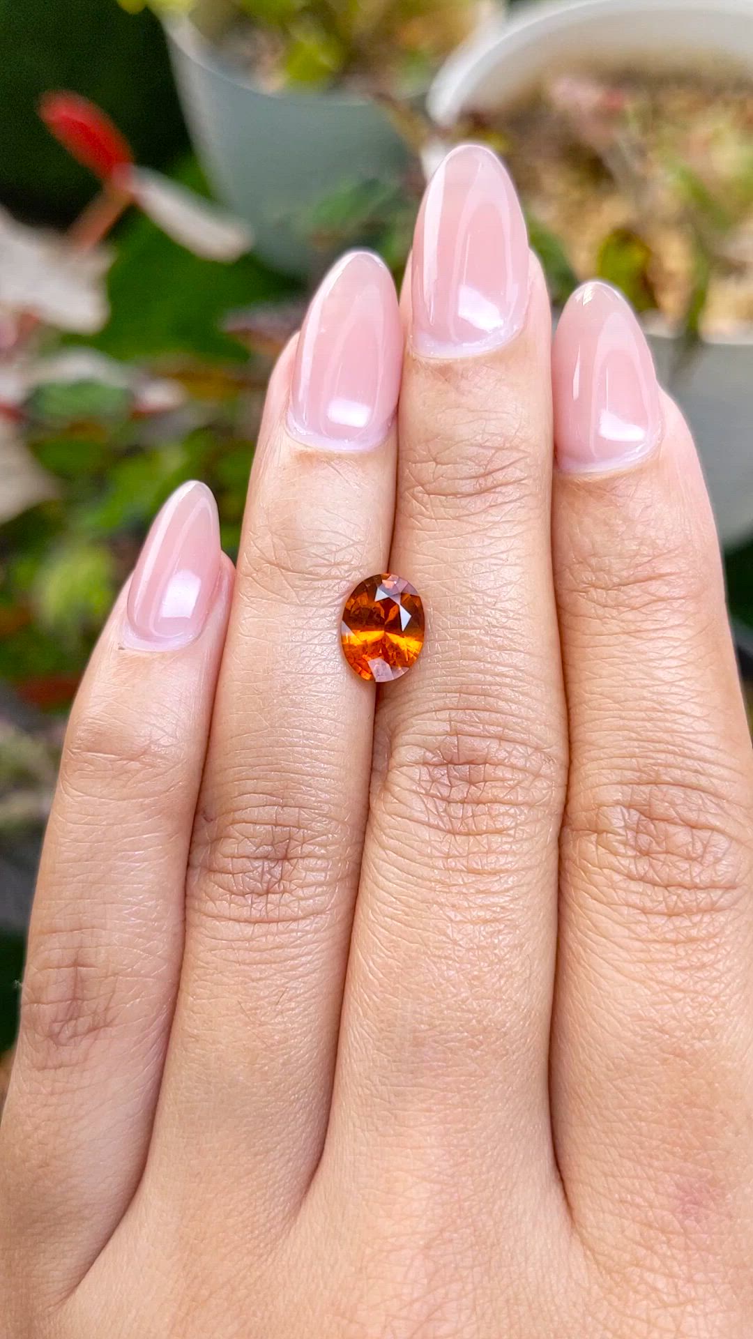 1.84 Ct. Orange Hessonite Garnet from Madagascar Size Video