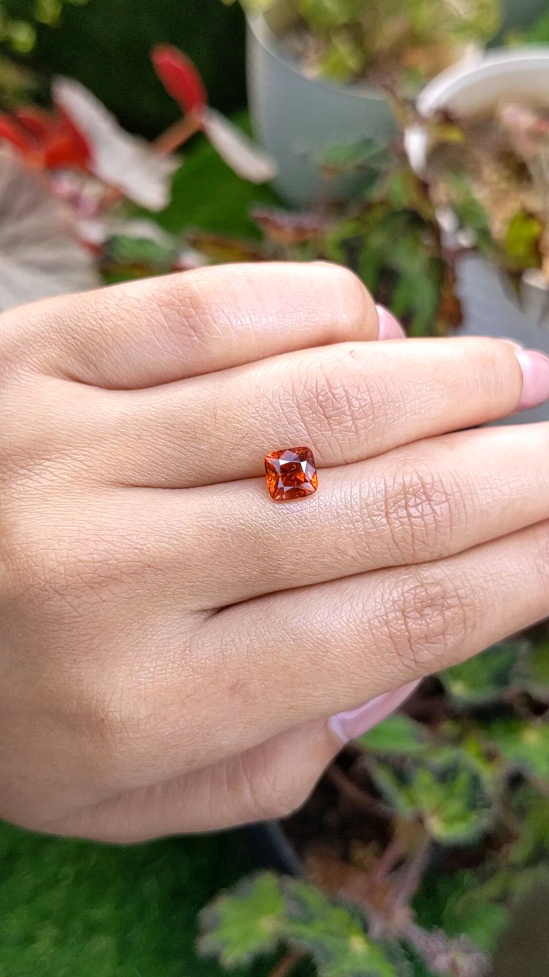 1.99 Ct. Orange Hessonite Garnet from Madagascar Size Video