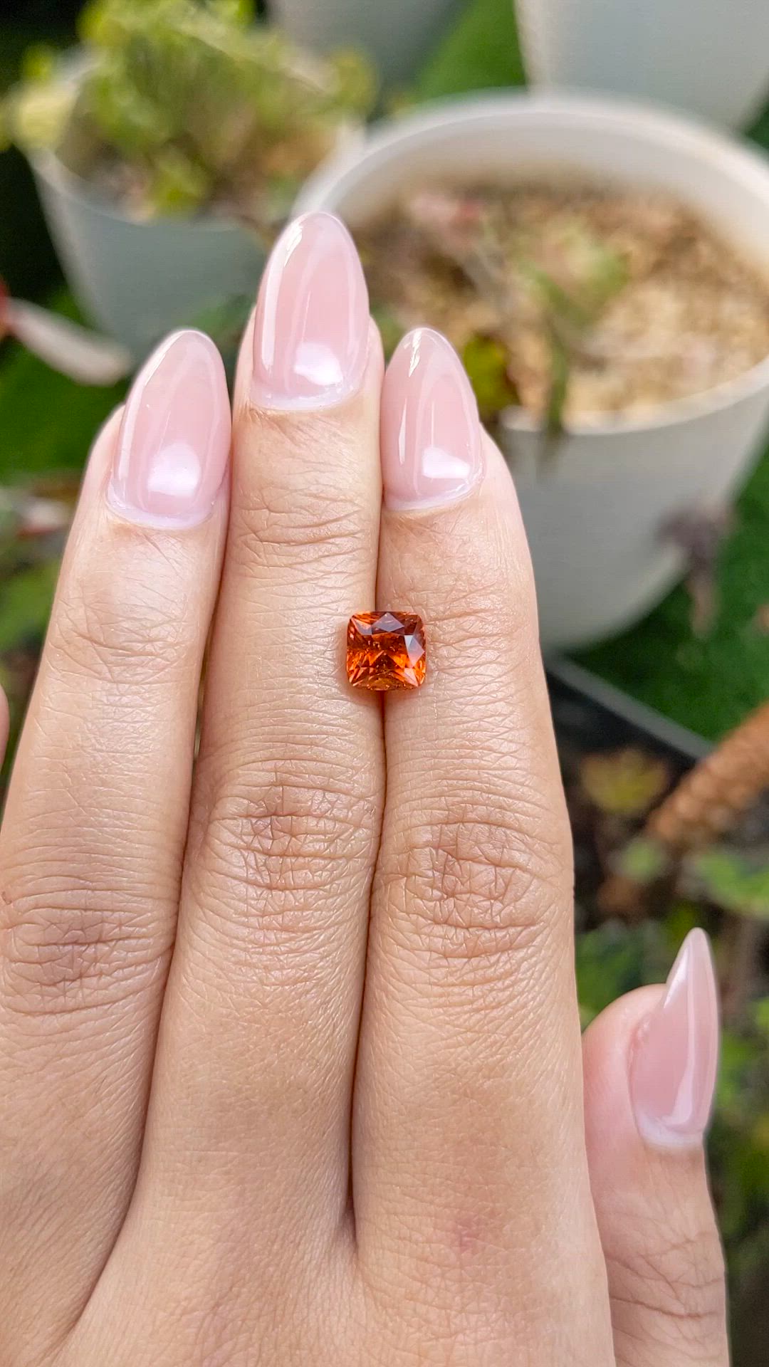 1.99 Ct. Orange Hessonite Garnet from Madagascar Size Video
