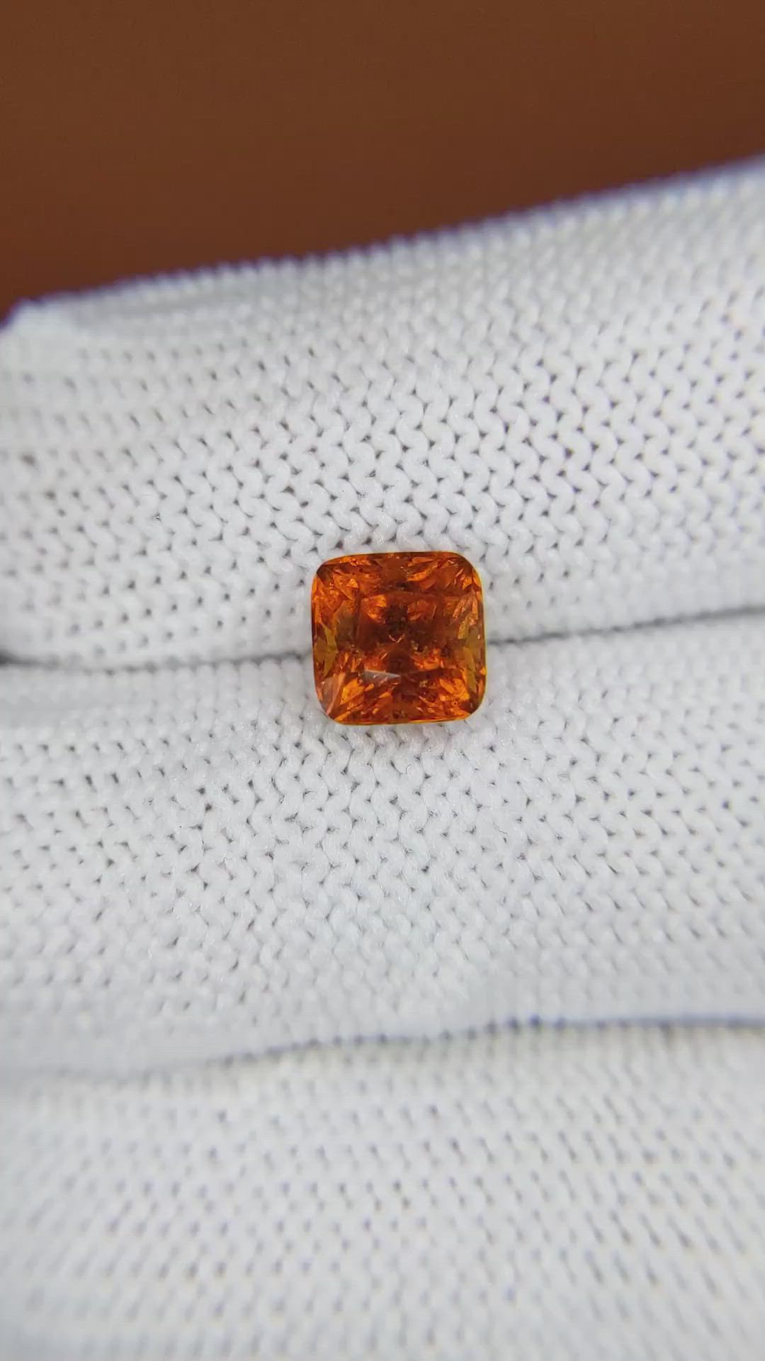 1.99 Ct. Orange Hessonite Garnet from Madagascar Size Video