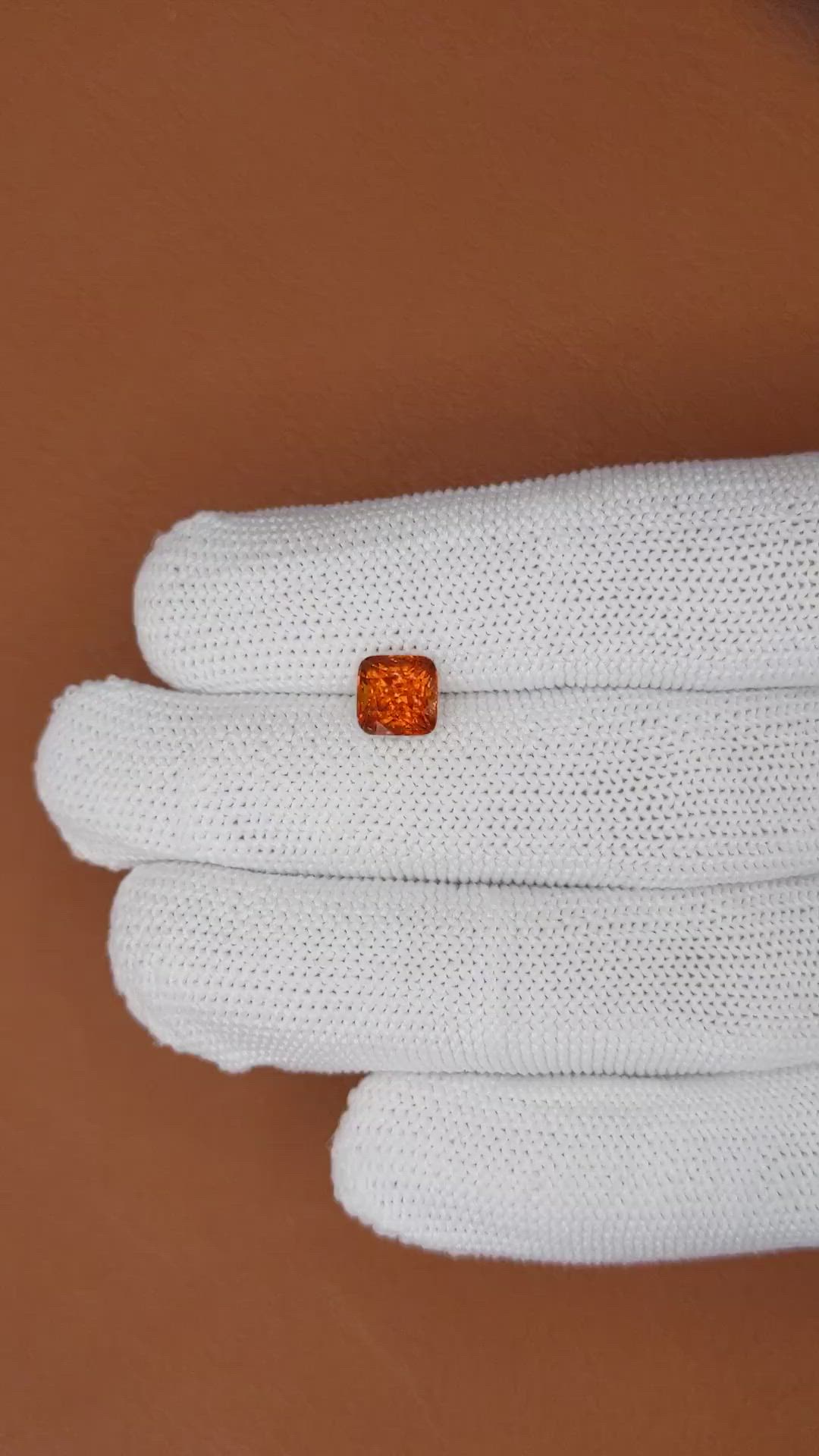 1.99 Ct. Orange Hessonite Garnet from Madagascar Size Video
