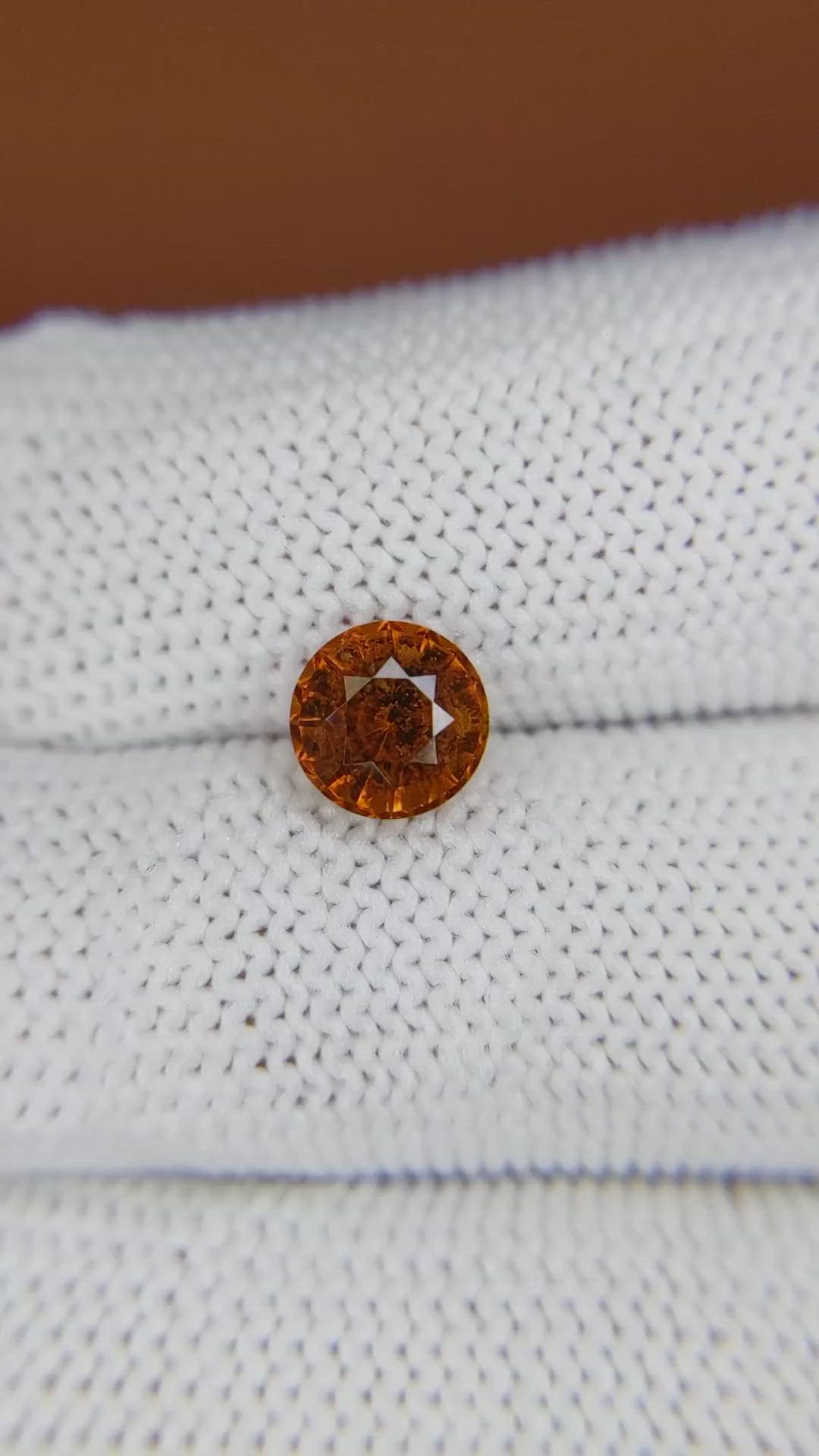 1.46 Ct. Orange Hessonite Garnet from Madagascar Size Video