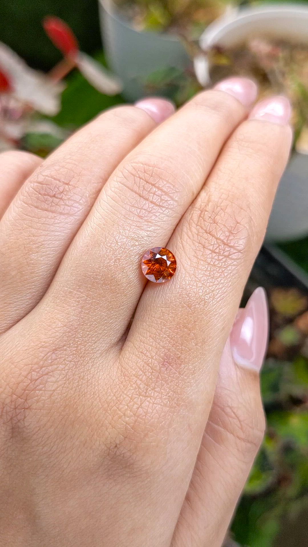 1.46 Ct. Orange Hessonite Garnet from Madagascar Size Video