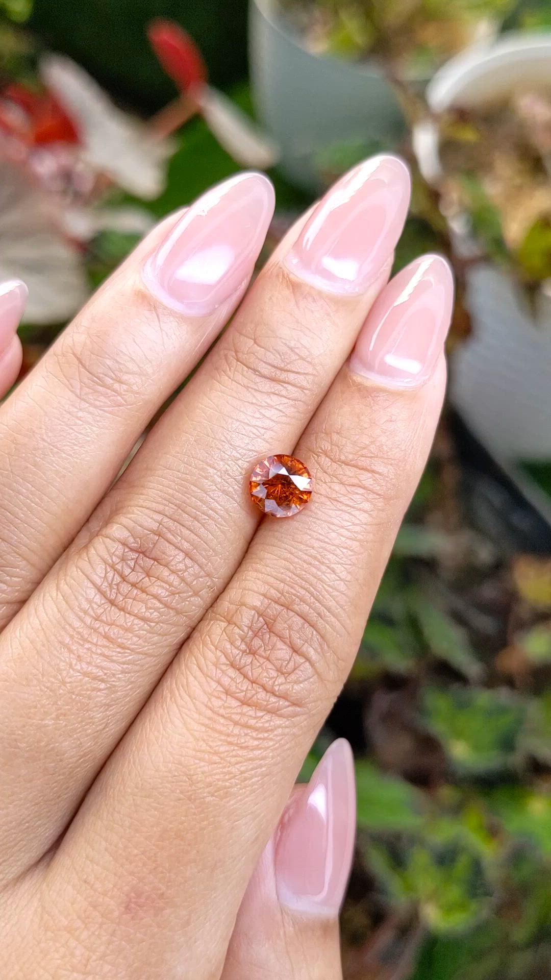 1.46 Ct. Orange Hessonite Garnet from Madagascar Size Video