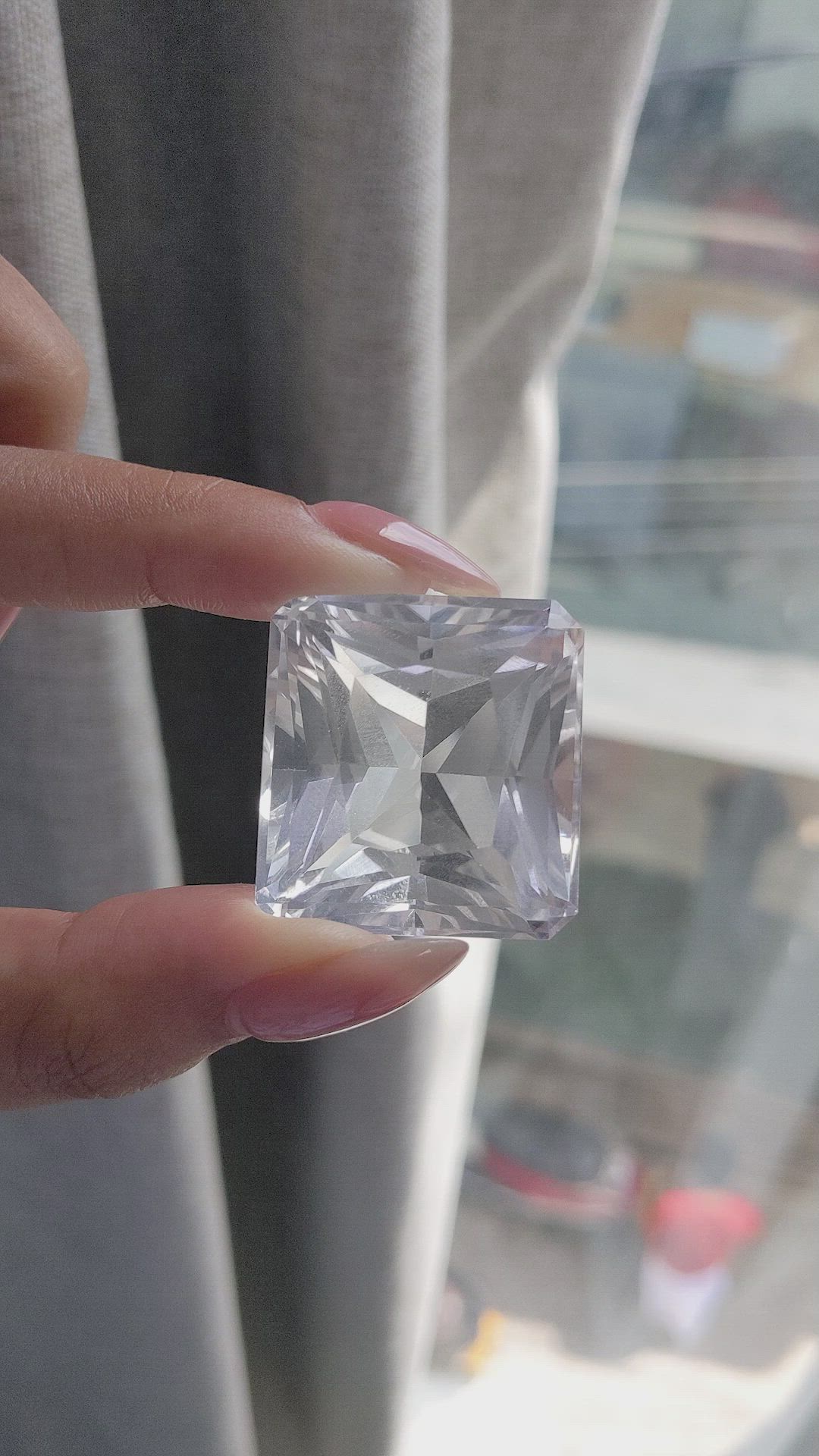 111.72 Ct. White Quartz Size Video