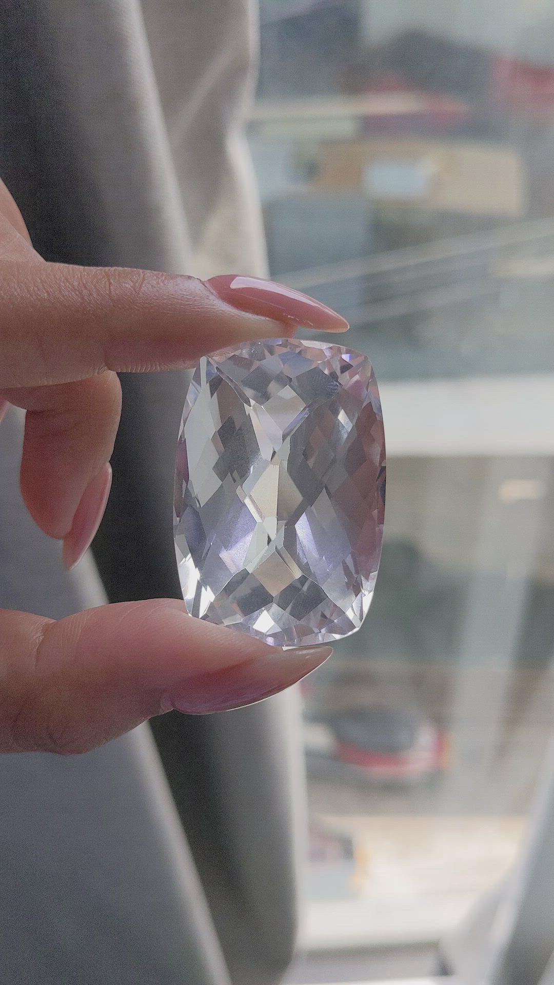110.34 Ct. White Quartz Size Video