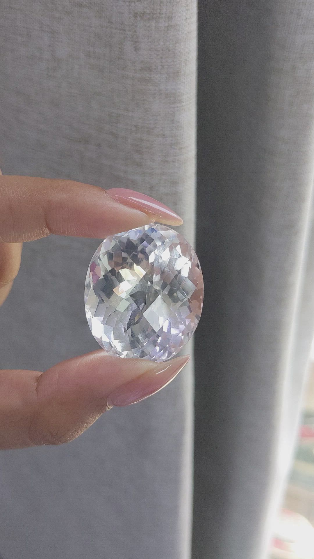 98.76 Ct. White Quartz Size Video