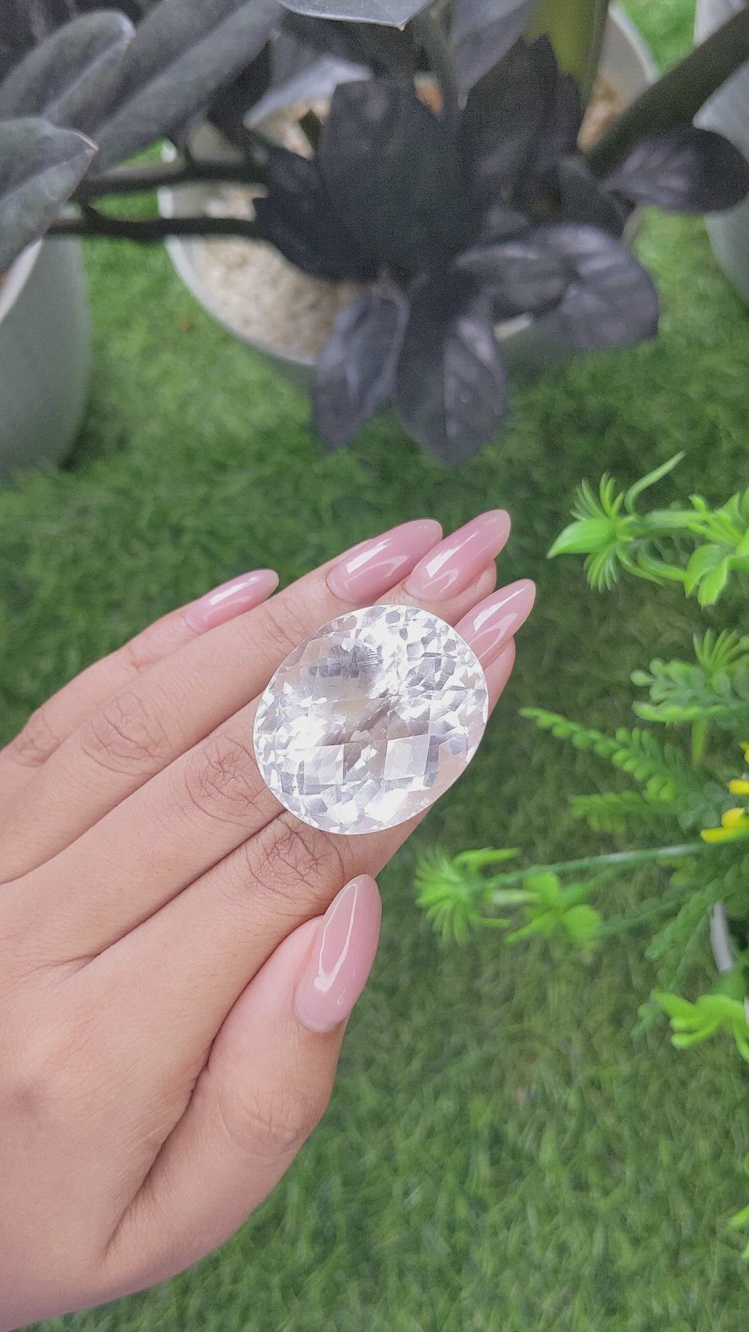 98.76 Ct. White Quartz Size Video