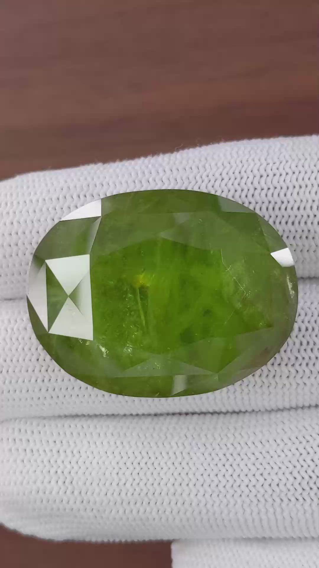 102.50 Ct. Green Sphene (Titanite) from Madagascar Size Video