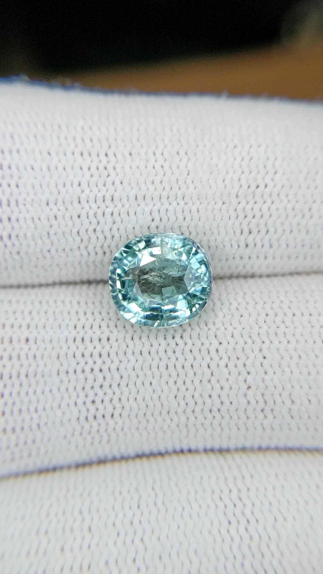 2.87 Ct. Greenish Blue Tourmaline from Africa Size Video