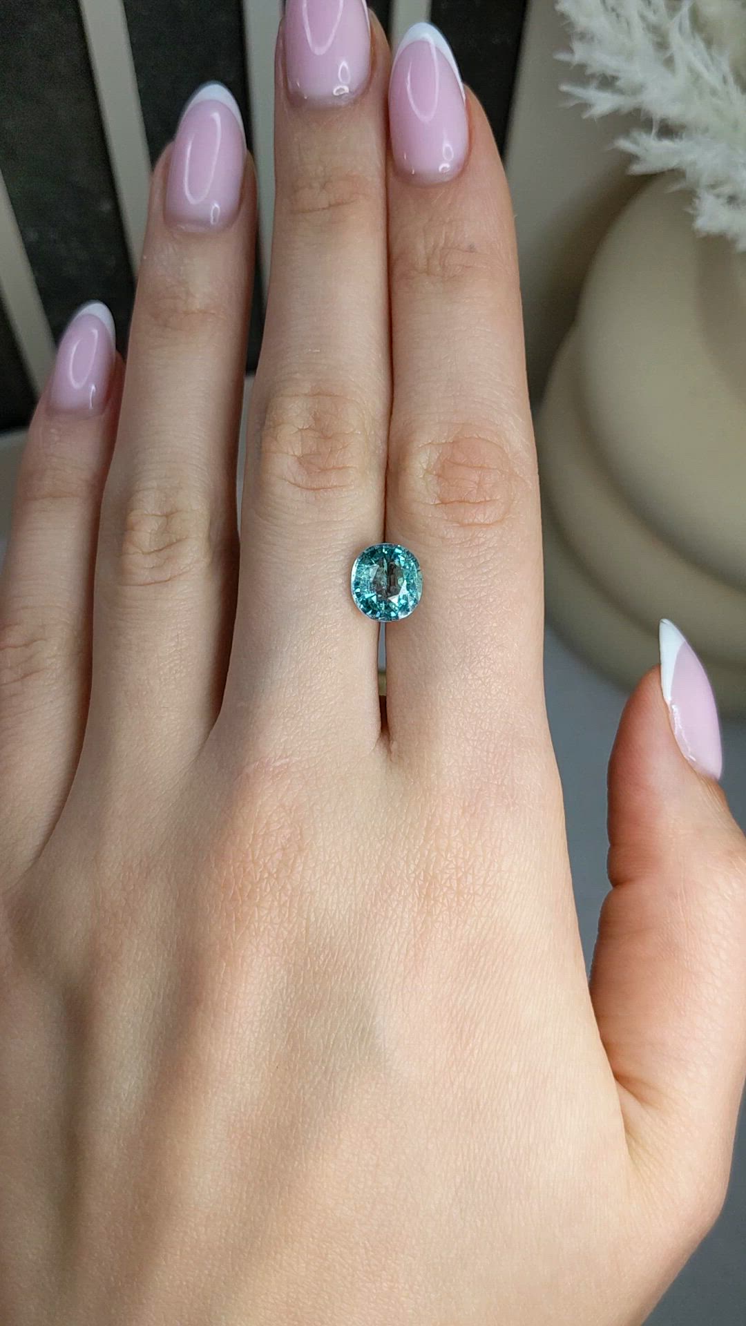 2.87 Ct. Greenish Blue Tourmaline from Africa Size Video