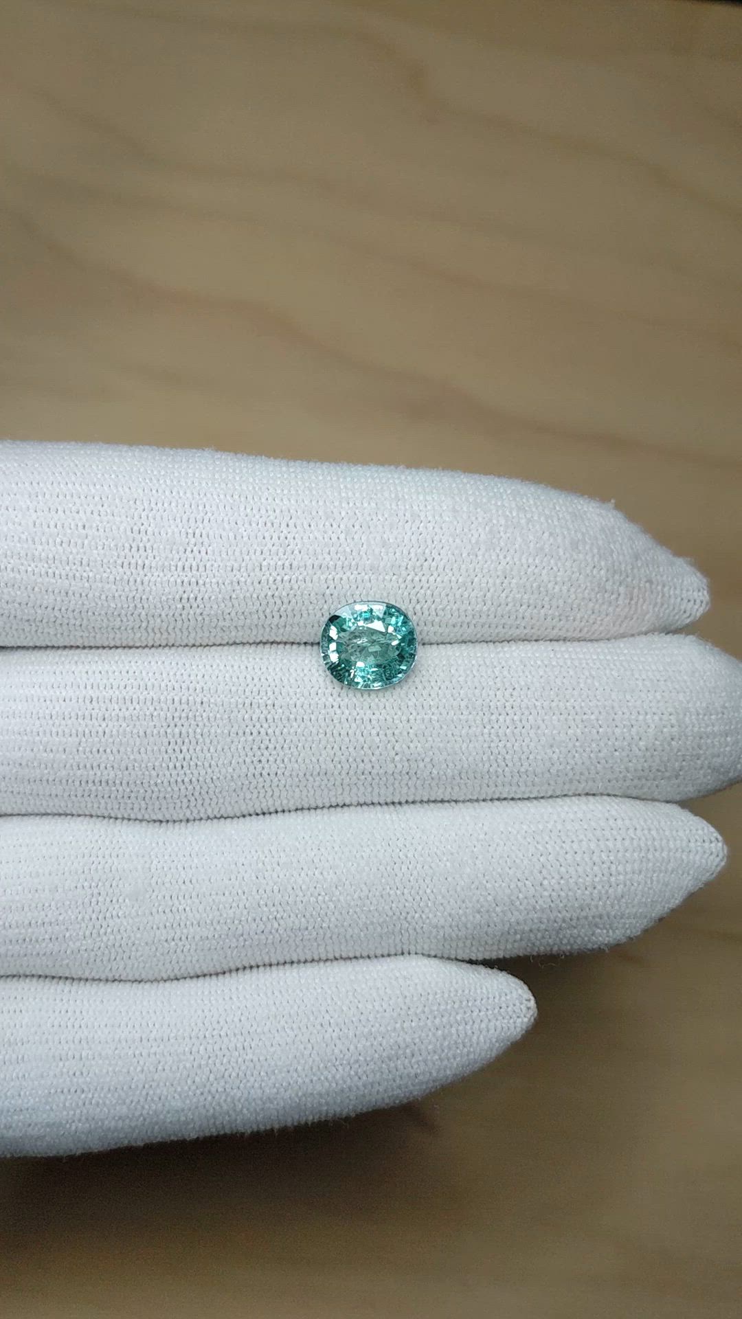 2.87 Ct. Greenish Blue Tourmaline from Africa Size Video