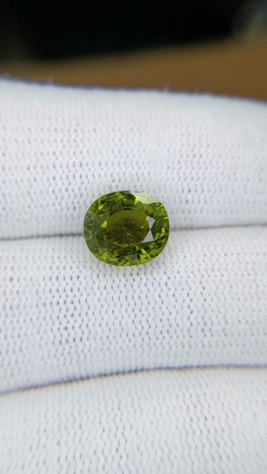 4.15 Ct. Yellowish Green Tourmaline from Africa Size Video