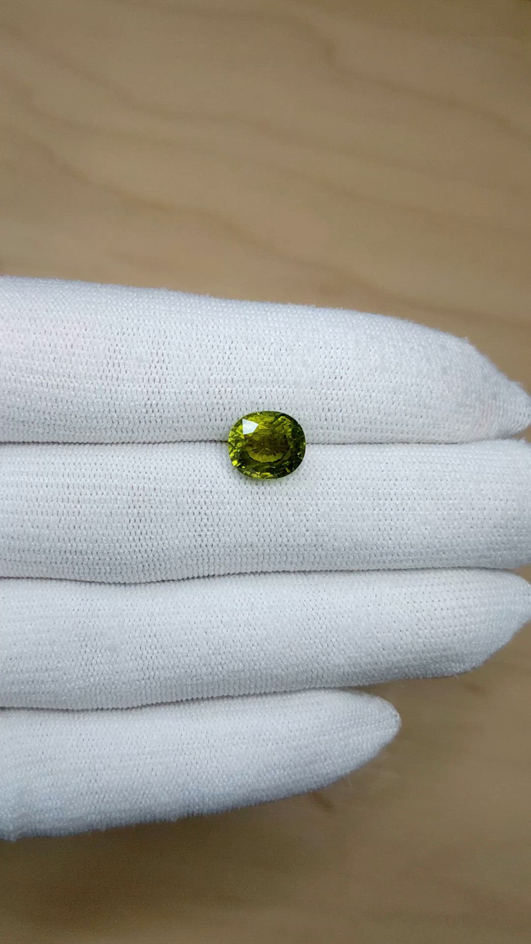 4.15 Ct. Yellowish Green Tourmaline from Africa Size Video