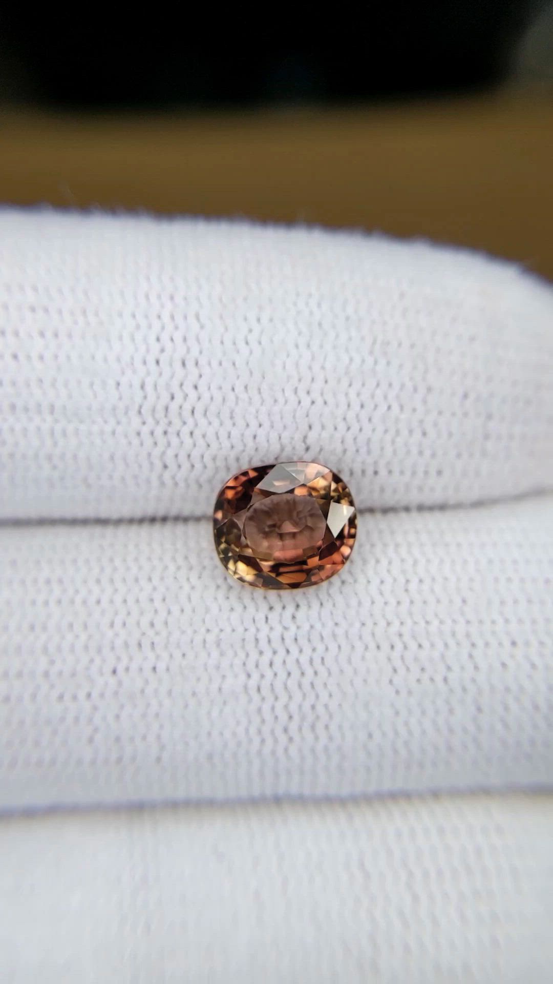 2.21 Ct. Orangish Brown Tourmaline from Africa Size Video