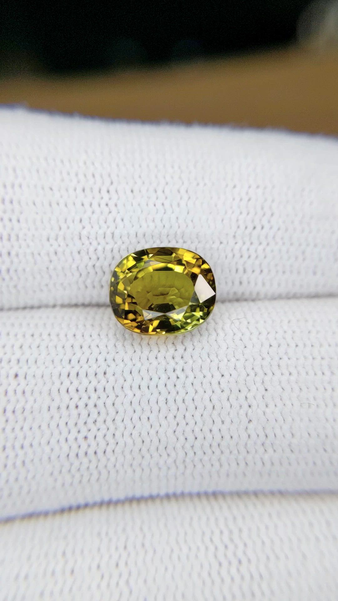 3.52 Ct. Yellowish Green Tourmaline from Africa Size Video