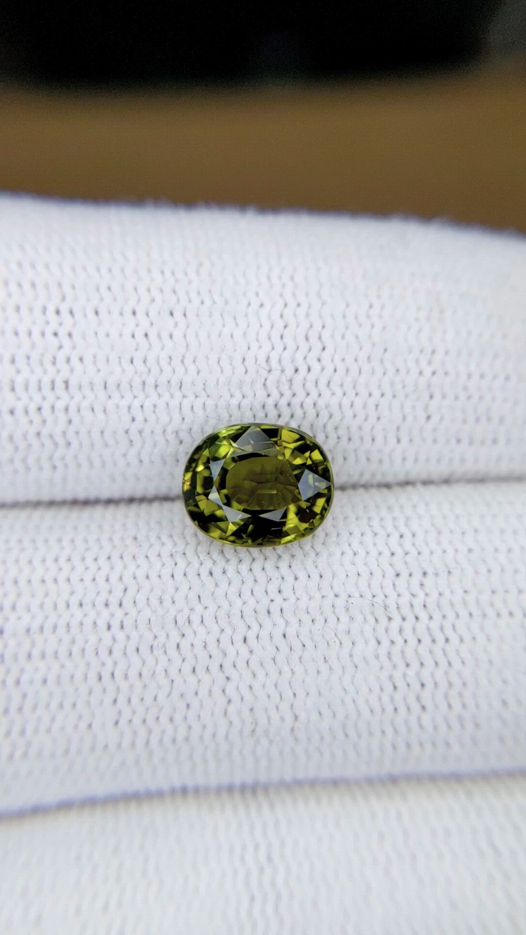 2.27 Ct. Yellowish Green Tourmaline from Africa Size Video