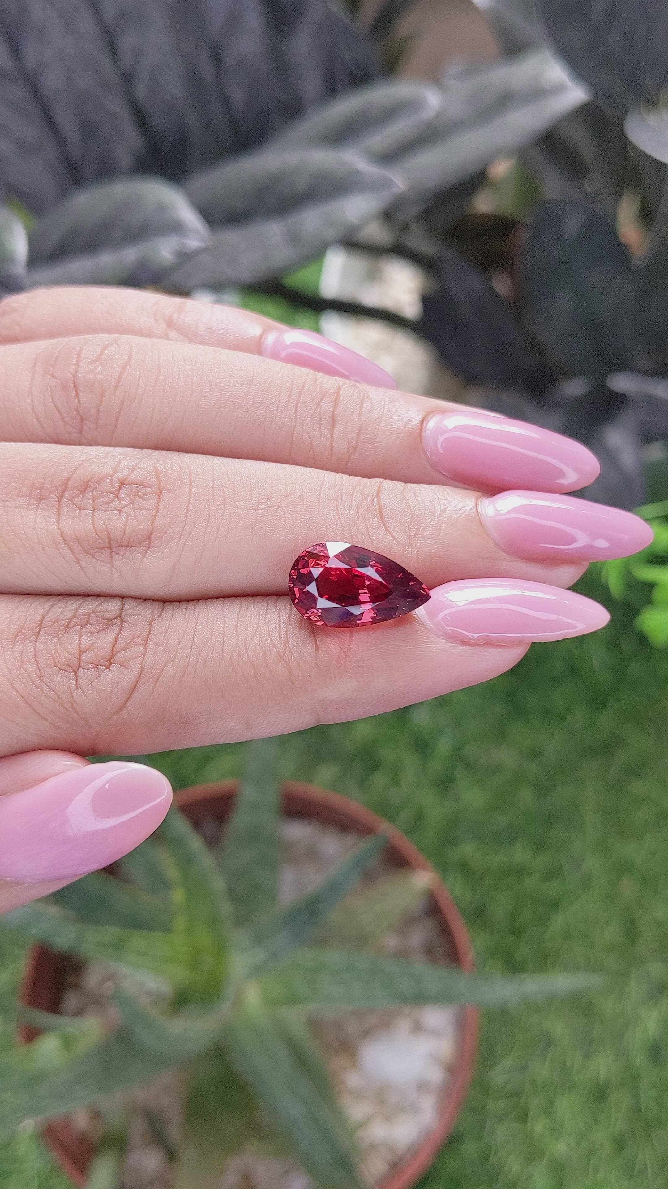 6.08 Ct. Red Garnet from Tanzania Size Video