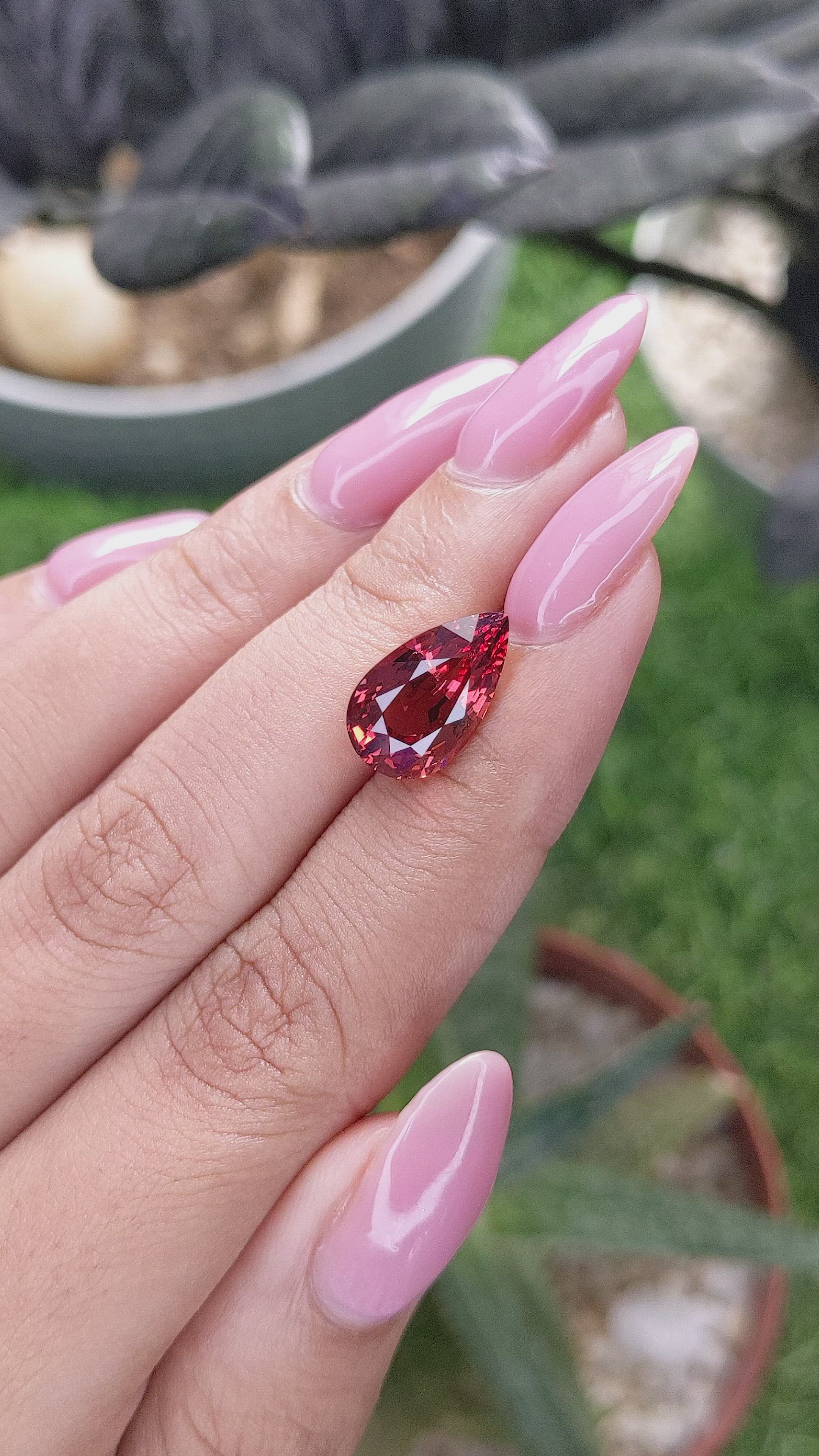 6.08 Ct. Red Garnet from Tanzania Size Video
