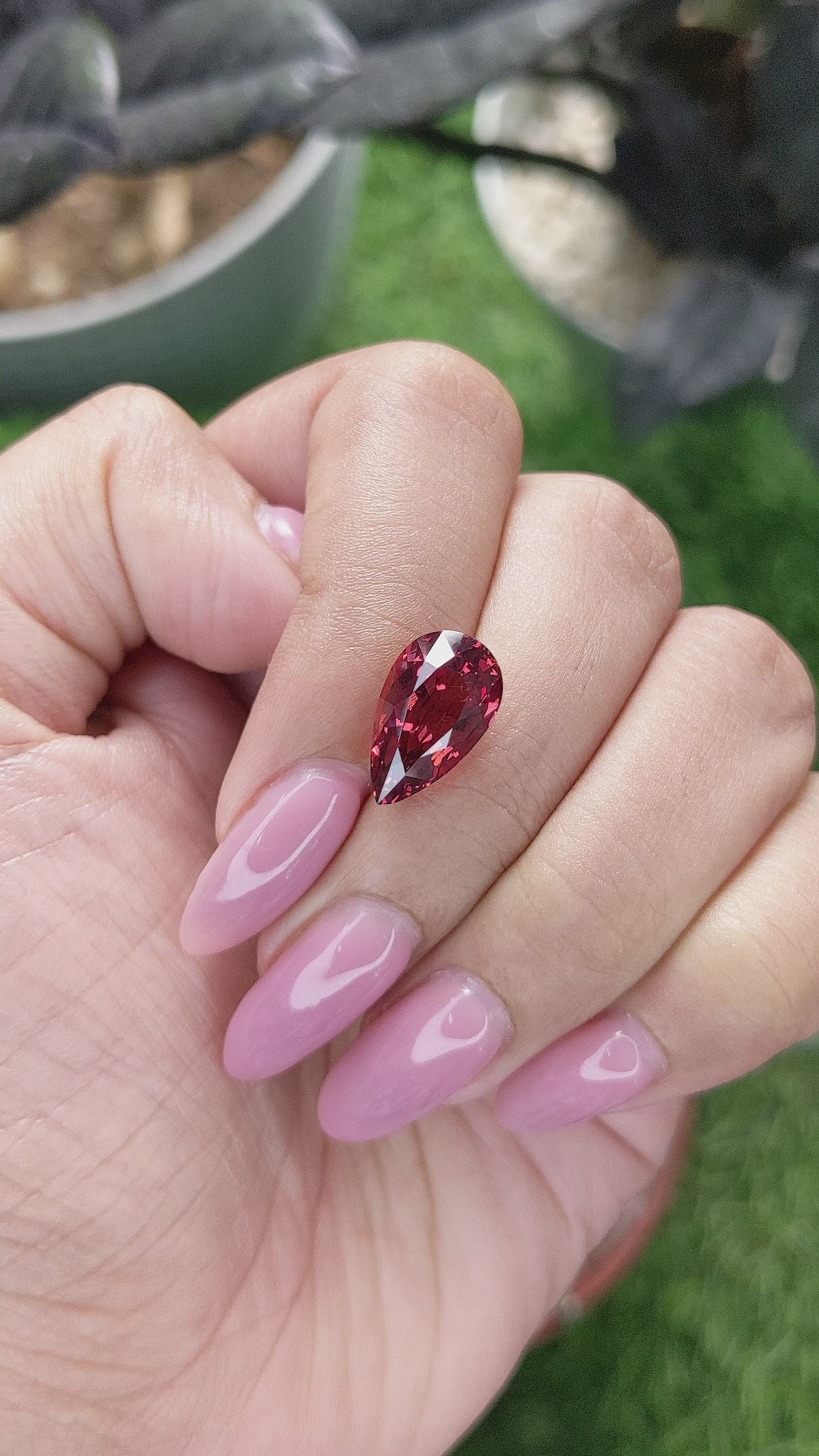 6.08 Ct. Red Garnet from Tanzania Size Video