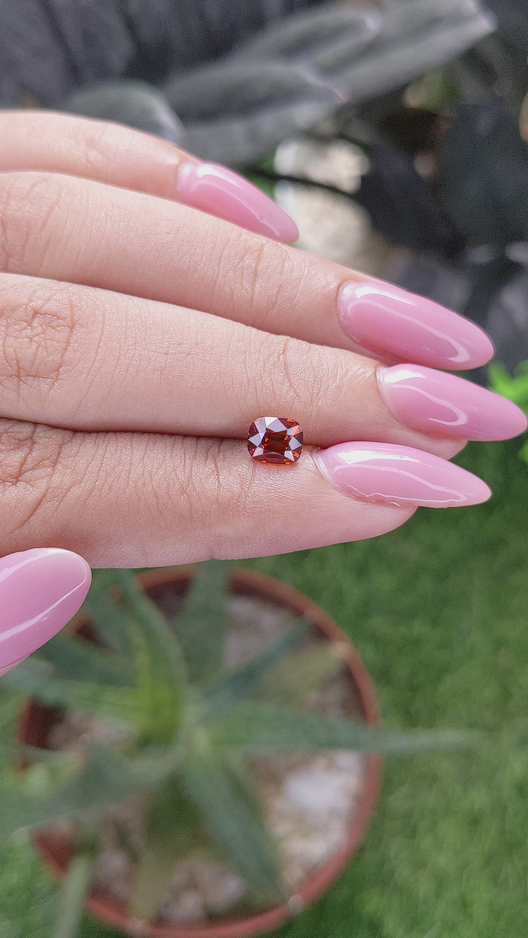 1.04 Ct. Orange Spessartite Garnet from Madagascar Size Video