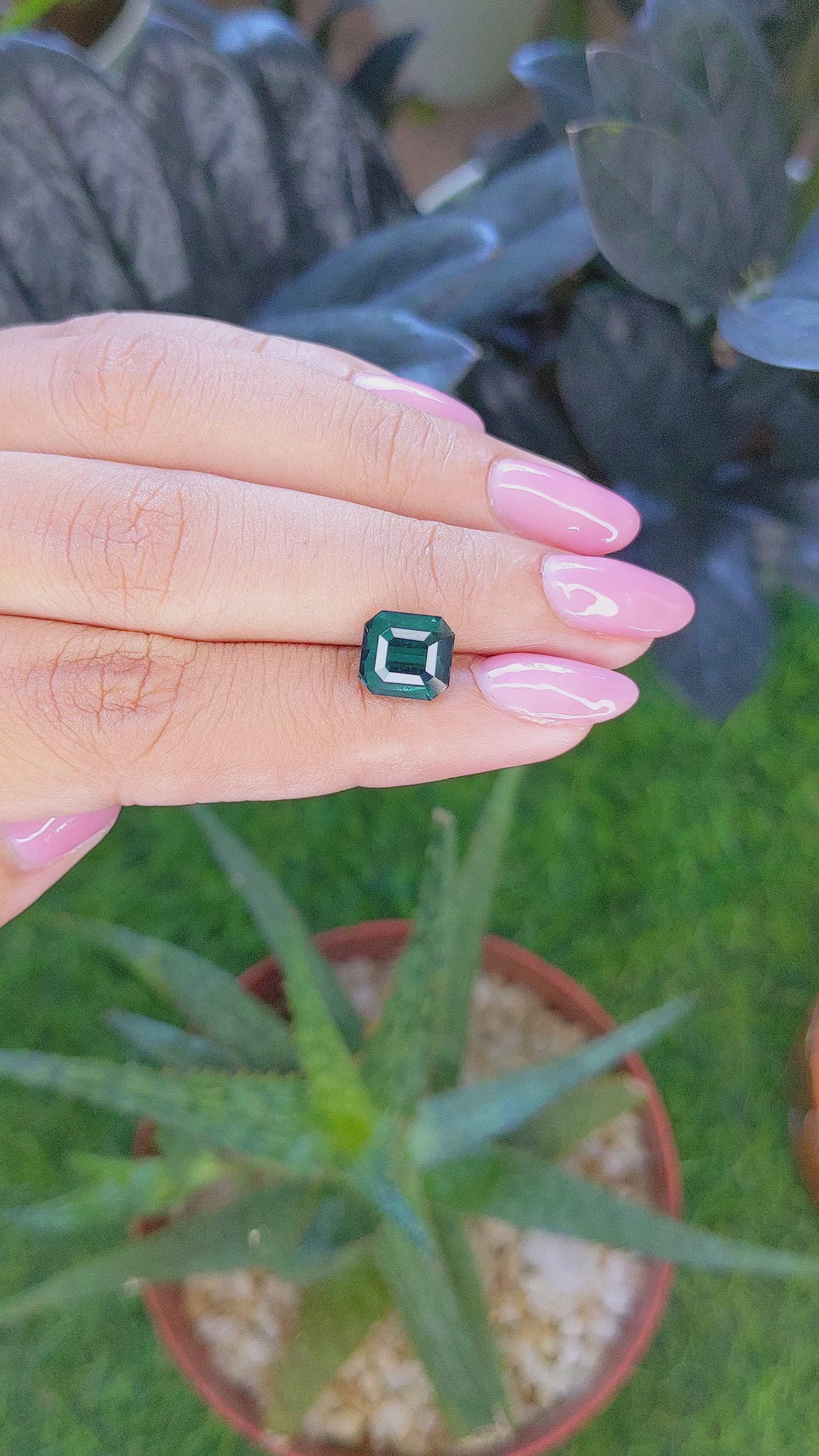 2.76 Ct. Greenish Blue Tourmaline from Madagascar Size Video