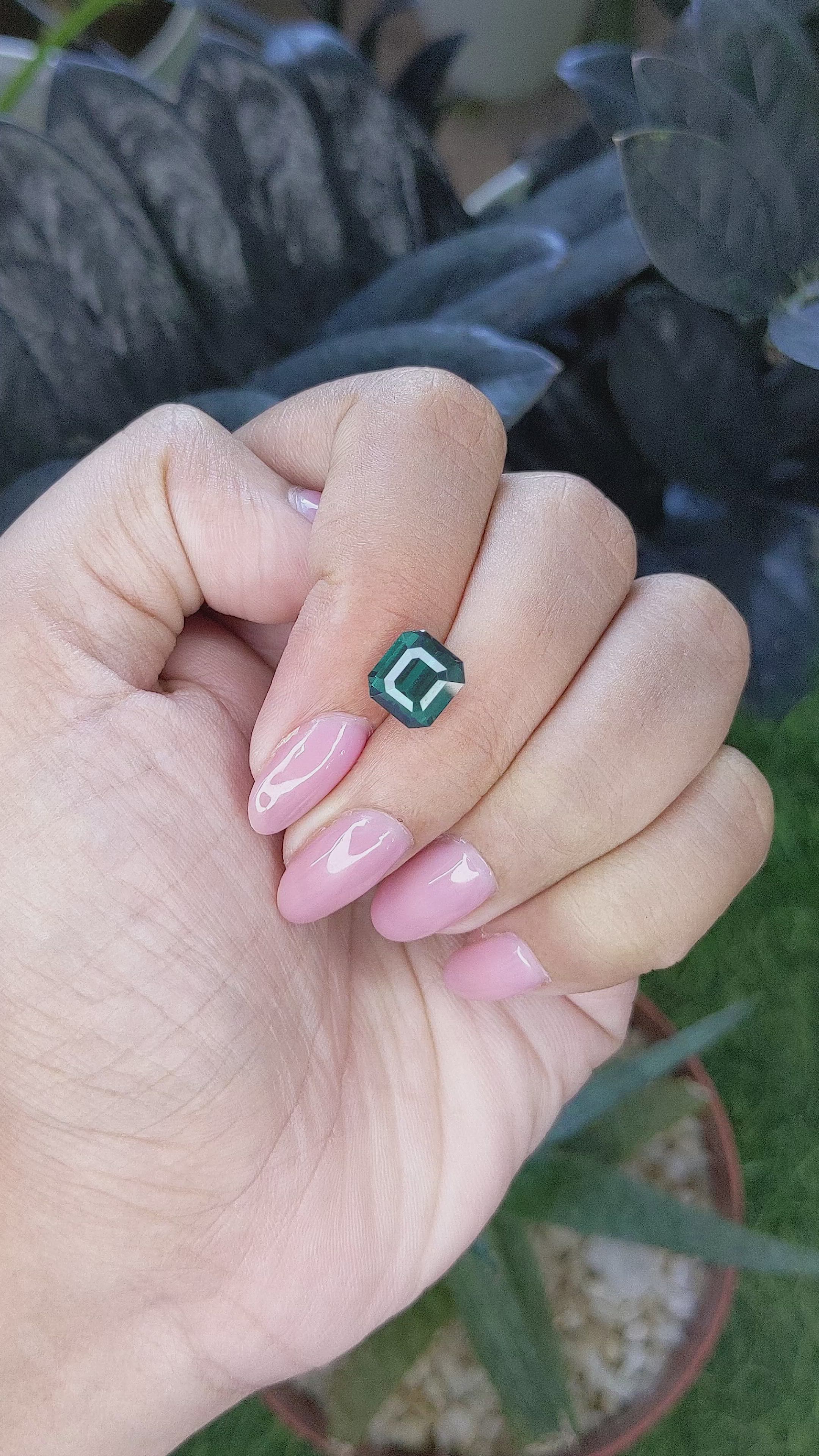 2.76 Ct. Greenish Blue Tourmaline from Madagascar Size Video