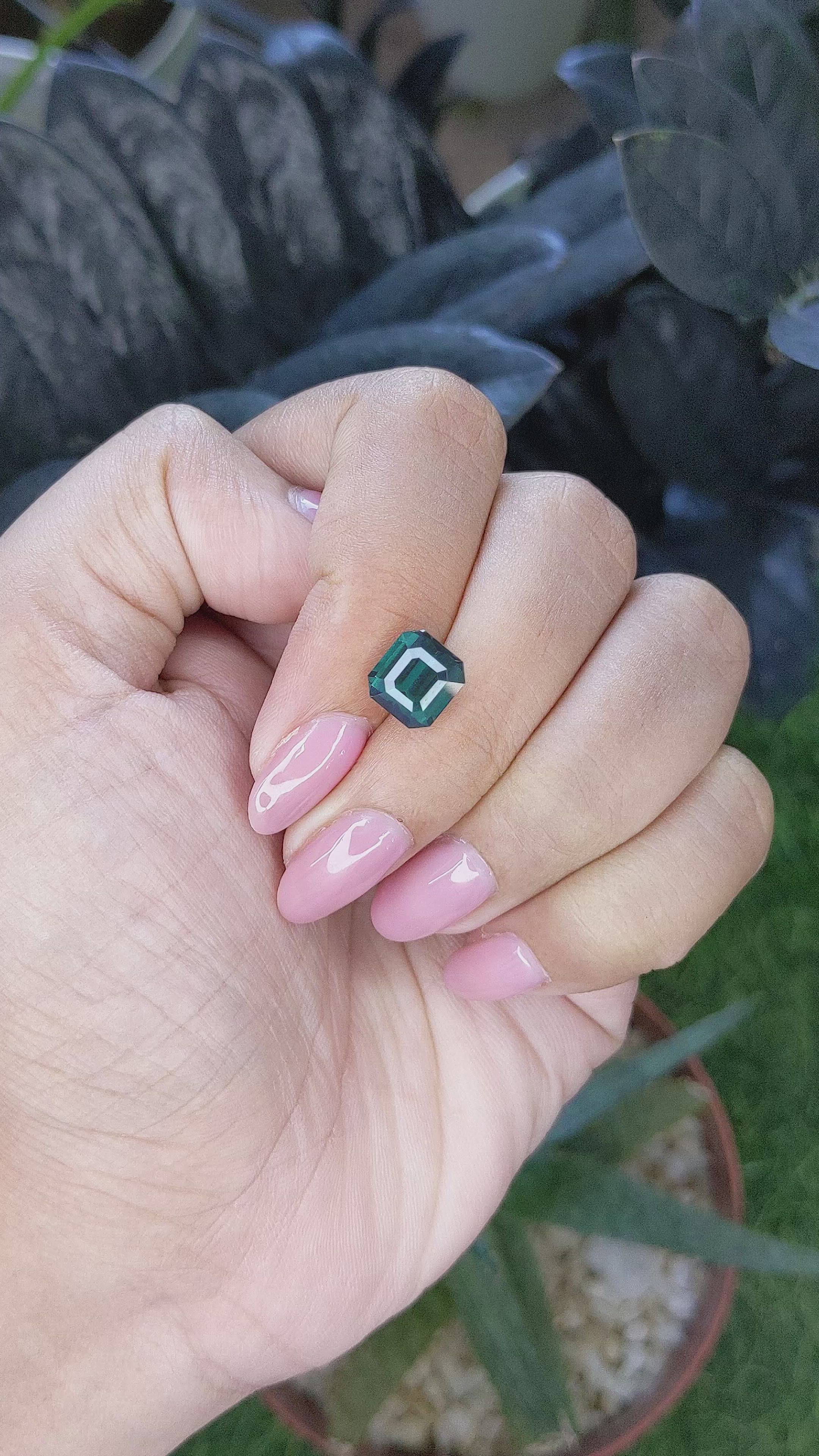 2.76 Ct. Greenish Blue Tourmaline from Madagascar Size Video